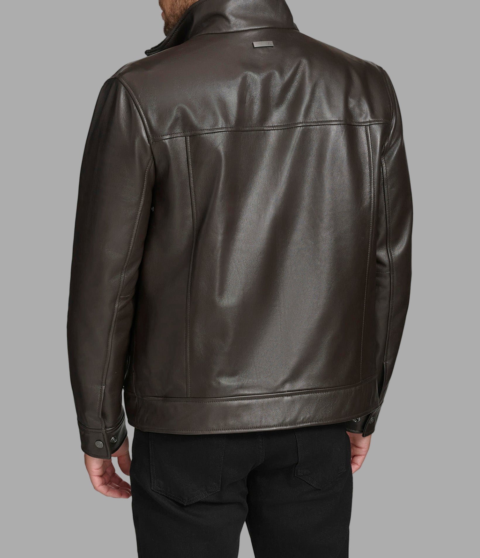 Winton Leather Stand Collar Jacket View 4 | Jackets and Coats Winton Leather Stand Collar Jacket View 4 | Jackets and Coats