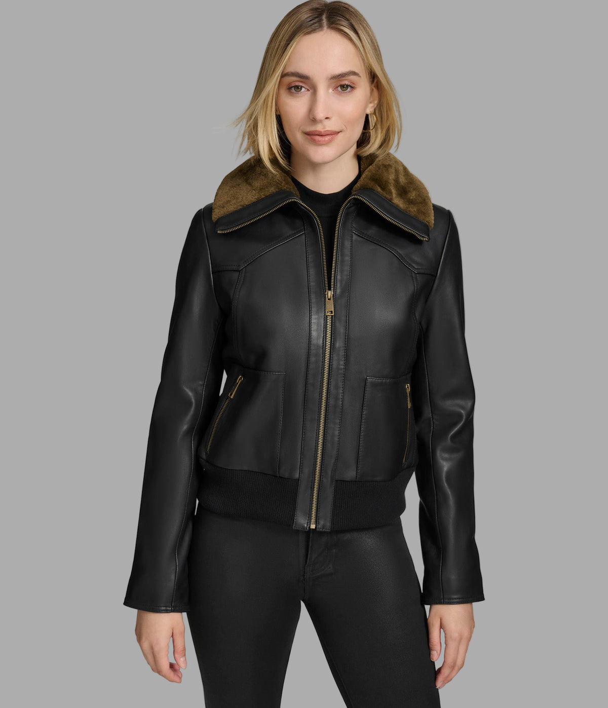 Evie Faux Shearling Aviator Jacket | Wilsons Leather