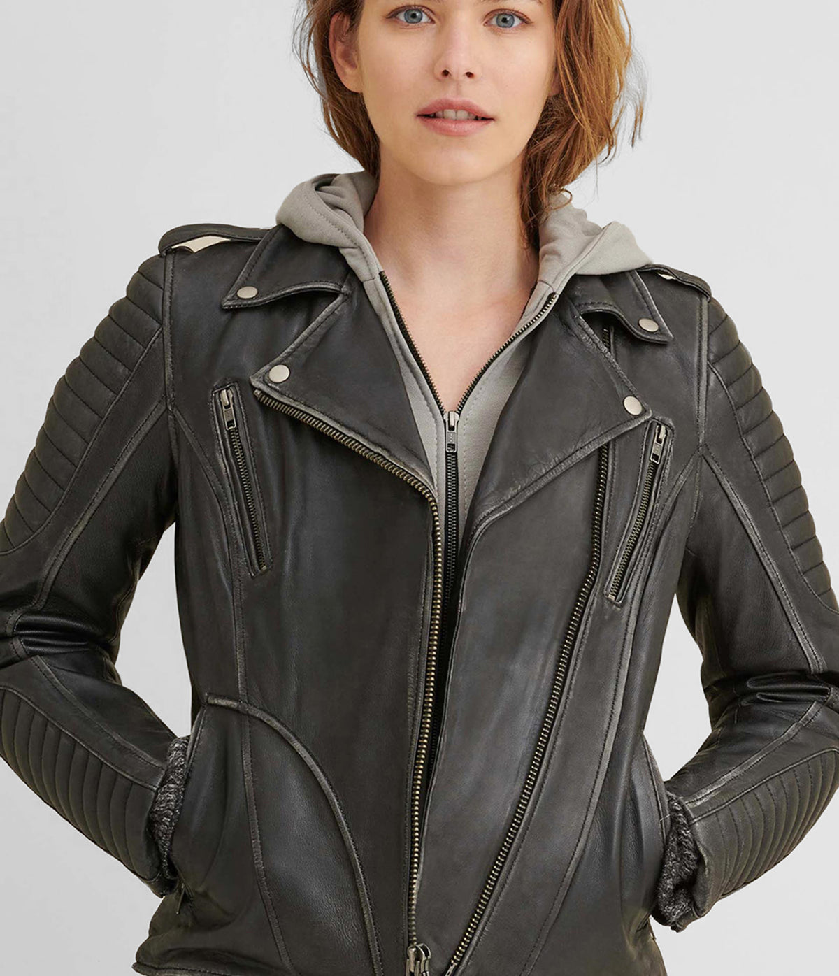 Performance Rider Quilted Shoulder Leather Moto Jacket | Wilsons  