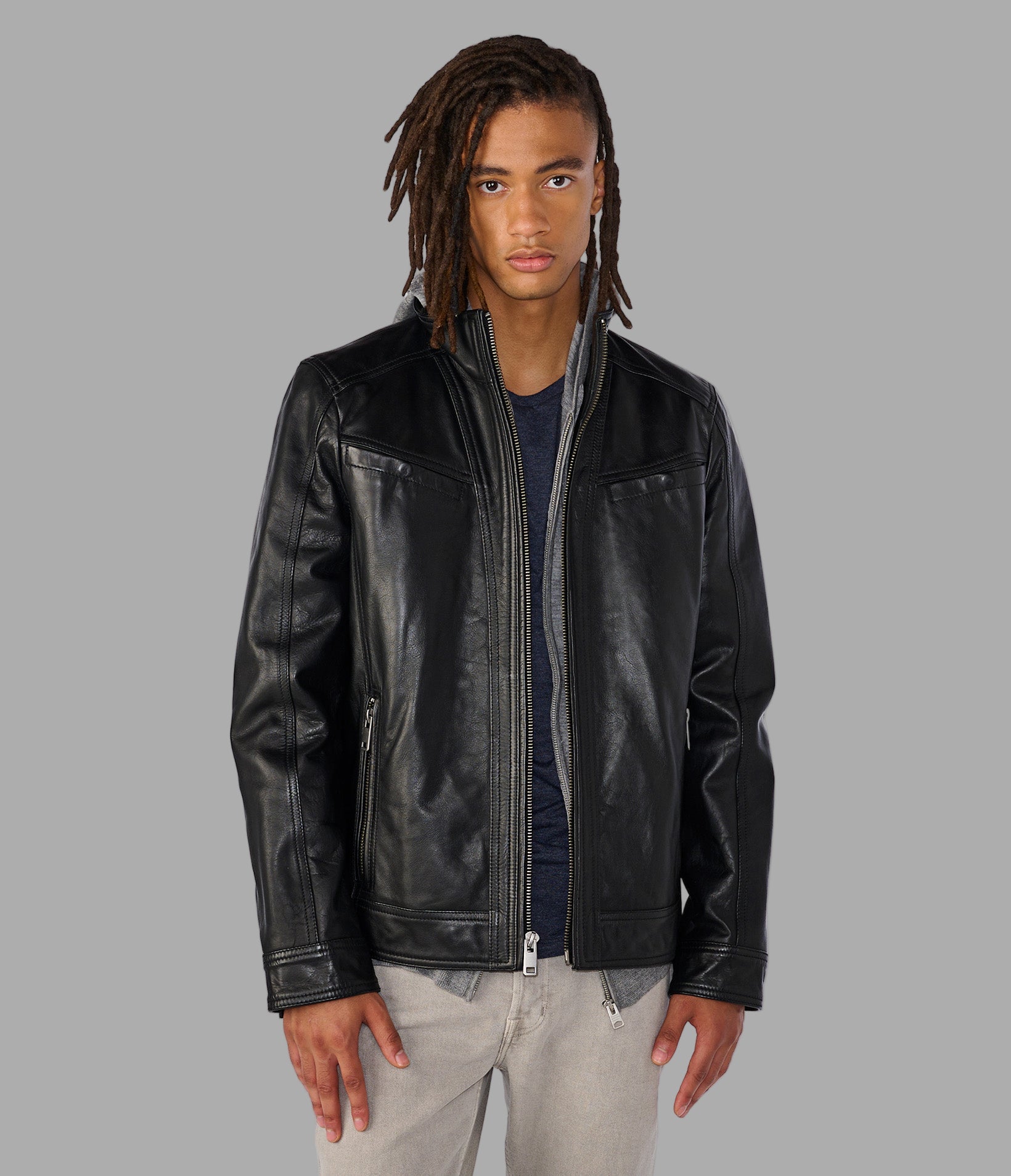 Sean Vintage Leather Racer Jacket View 1 | Men's Sale Sean Vintage Leather Racer Jacket View 1 | Men's Sale