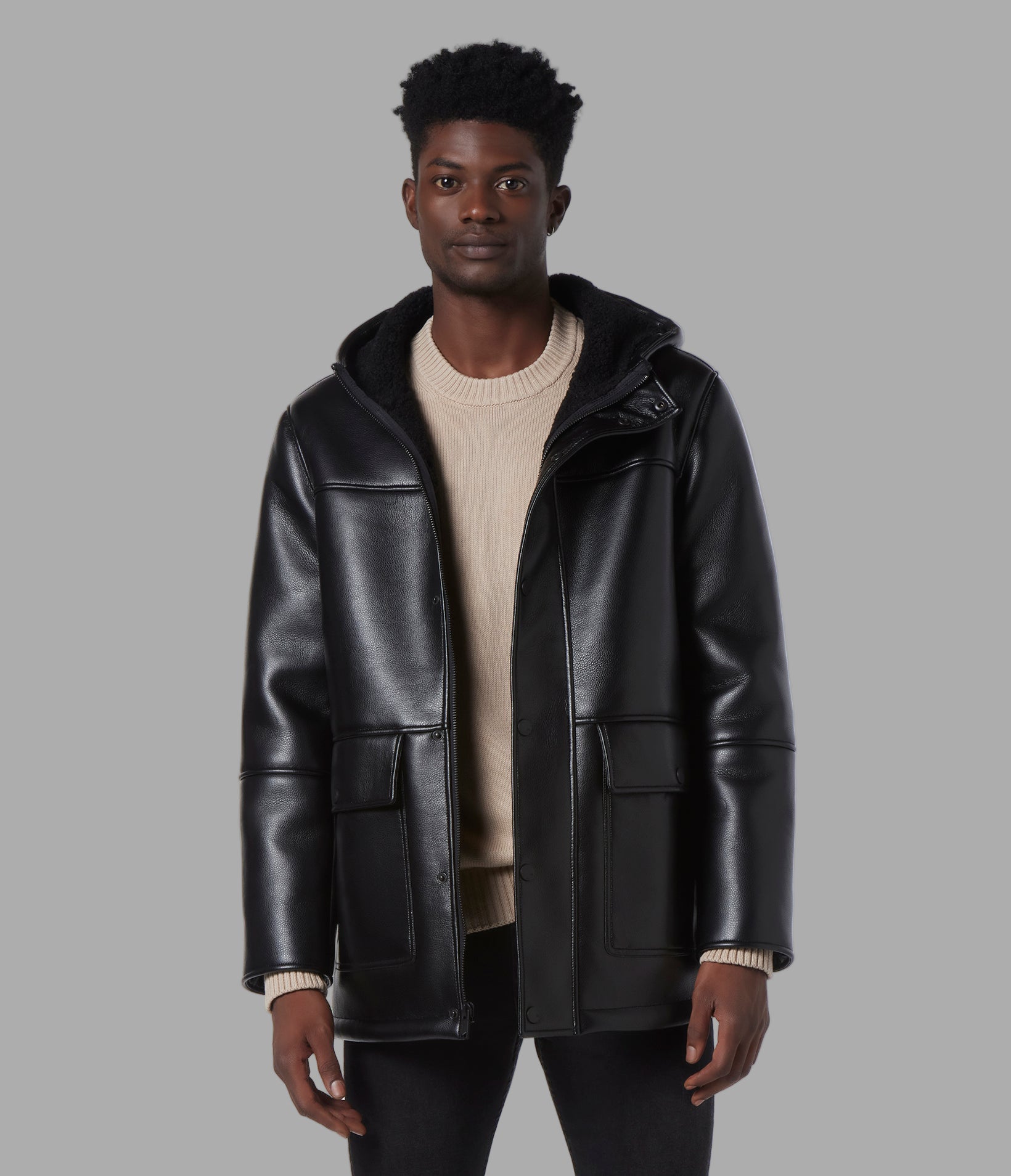 Donohue Faux Shearling Parka Jacket View 1 | Faux-Leather Donohue Faux Shearling Parka Jacket View 1 | Faux-Leather