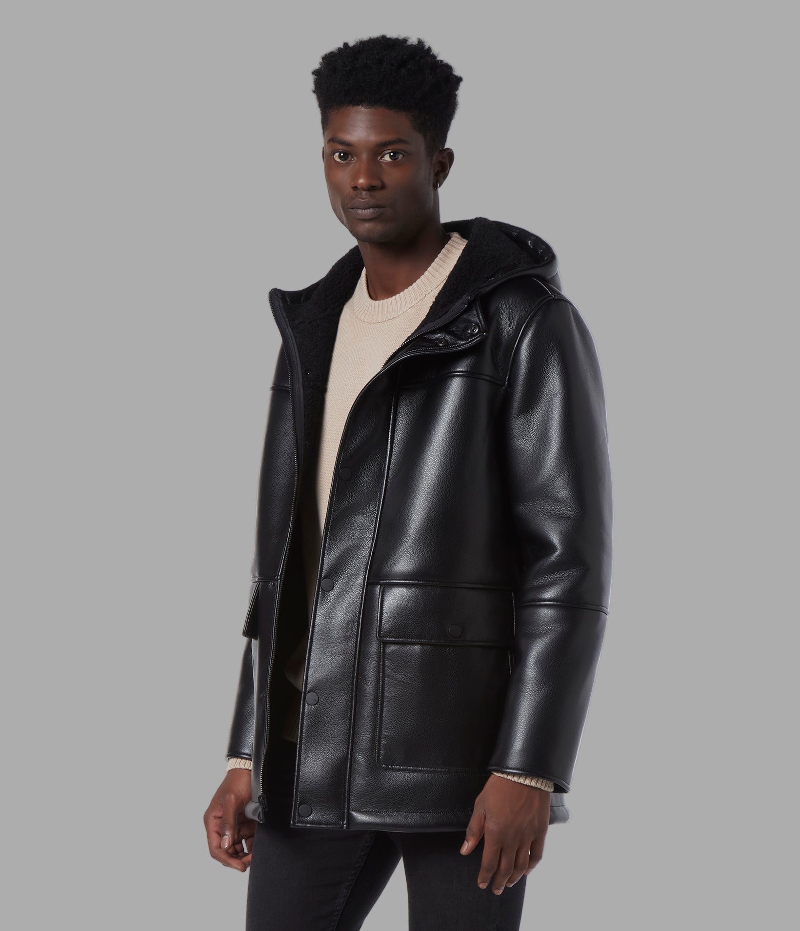 Donohue Faux Shearling Parka Jacket View 2 | Faux-Leather Donohue Faux Shearling Parka Jacket View 2 | Faux-Leather