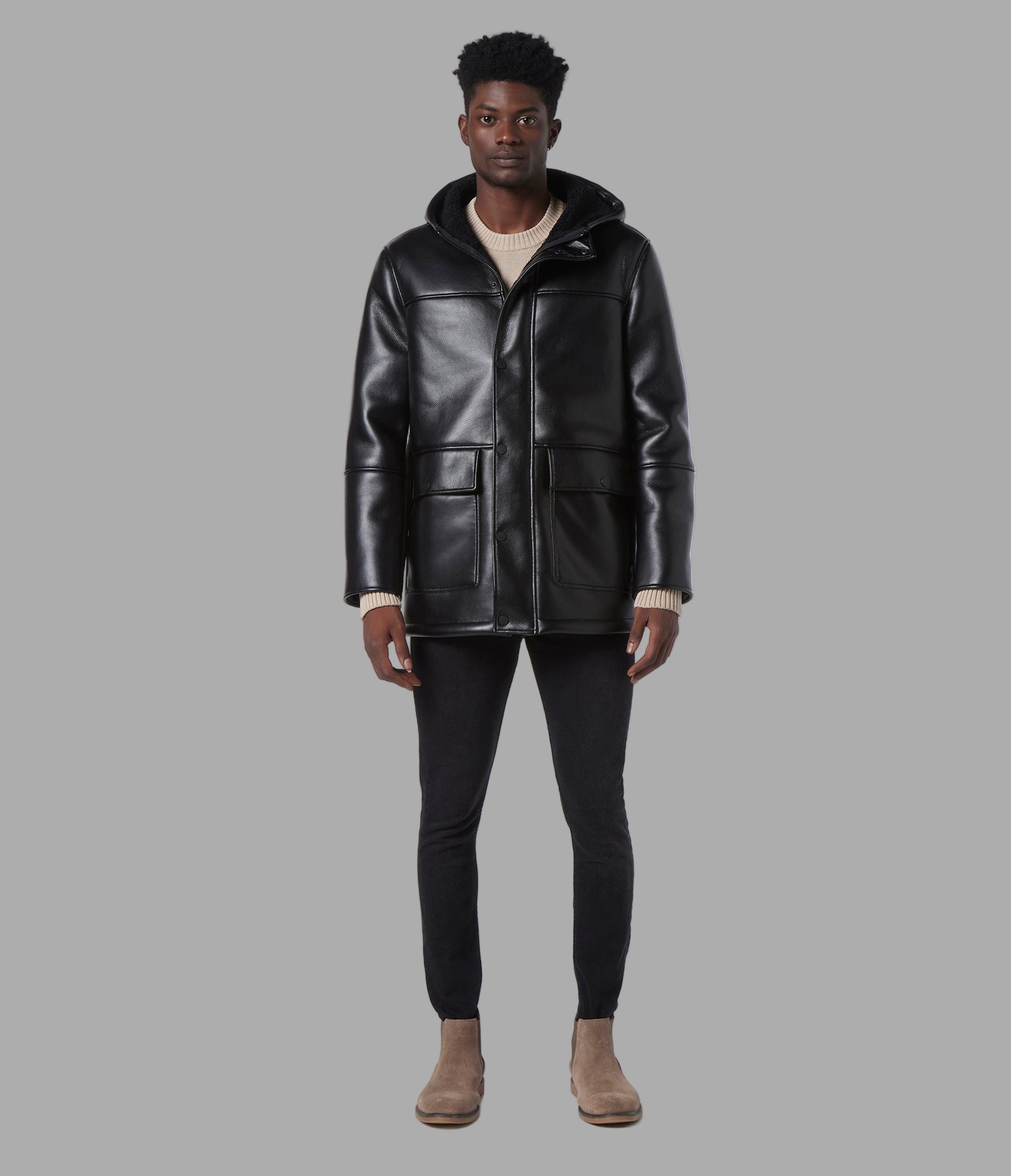 Donohue Faux Shearling Parka Jacket View 4 | Faux-Leather Donohue Faux Shearling Parka Jacket View 4 | Faux-Leather