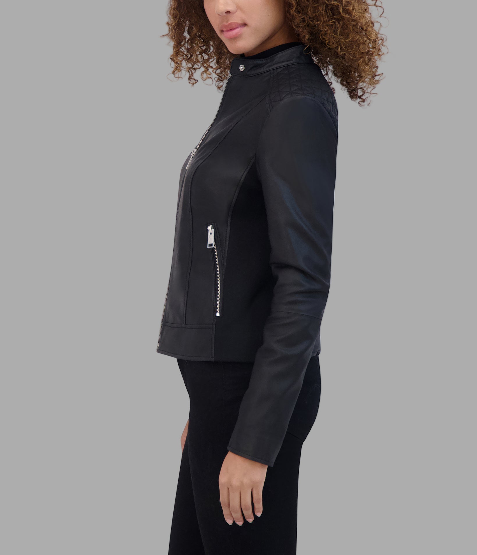 Glenbrook Leather Racer Jacket View 3 | Women's Collection Glenbrook Leather Racer Jacket View 3 | Women's Collection