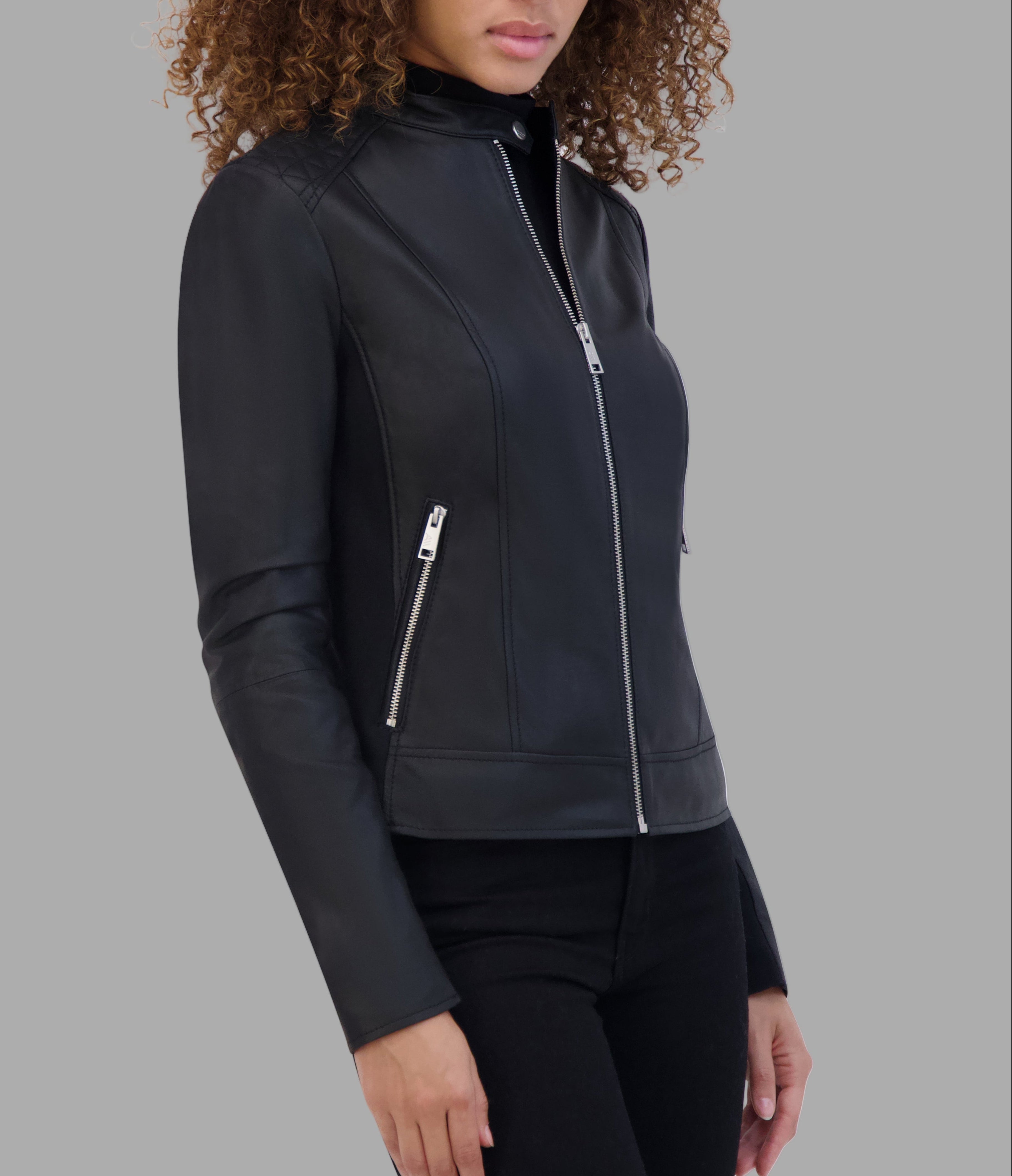 Glenbrook Leather Racer Jacket View 1 | Women's Collection Glenbrook Leather Racer Jacket View 1 | Women's Collection