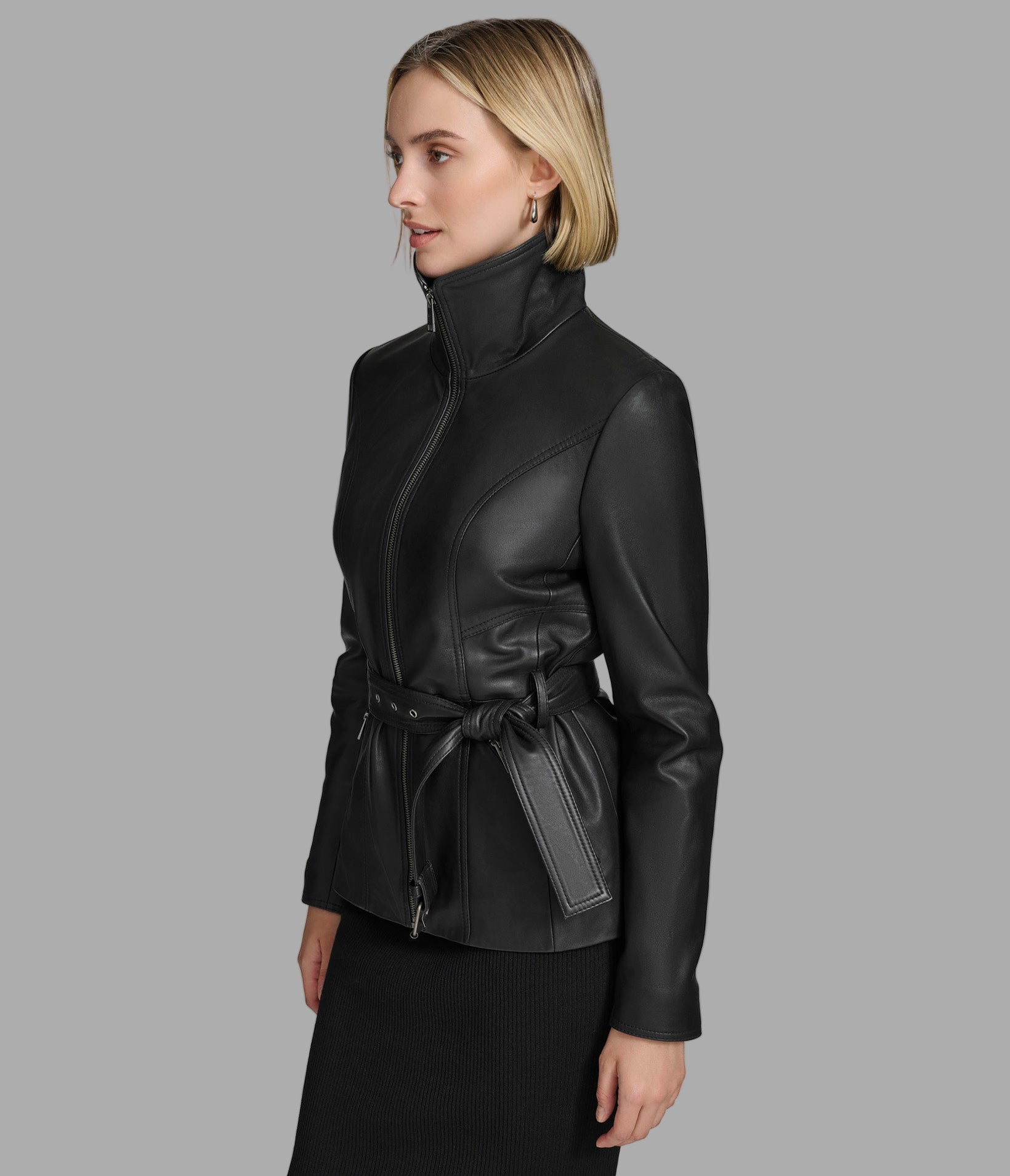 Tatum Belted Leather Jacket View 4 | Women's Collection Tatum Belted Leather Jacket View 4 | Women's Collection