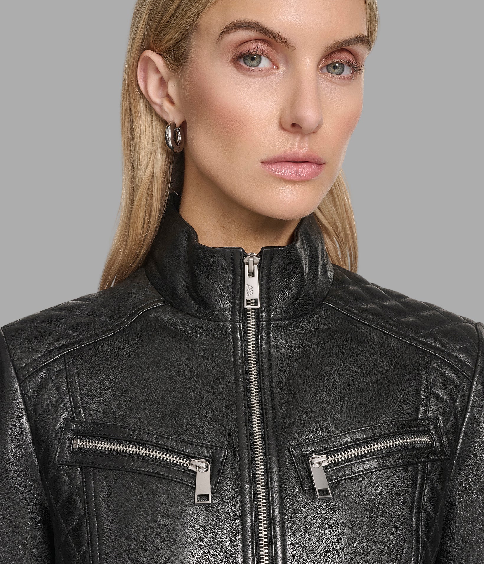 Mikel Leather Racer Jacket View 5 | Women's Collection Mikel Leather Racer Jacket View 5 | Women's Collection