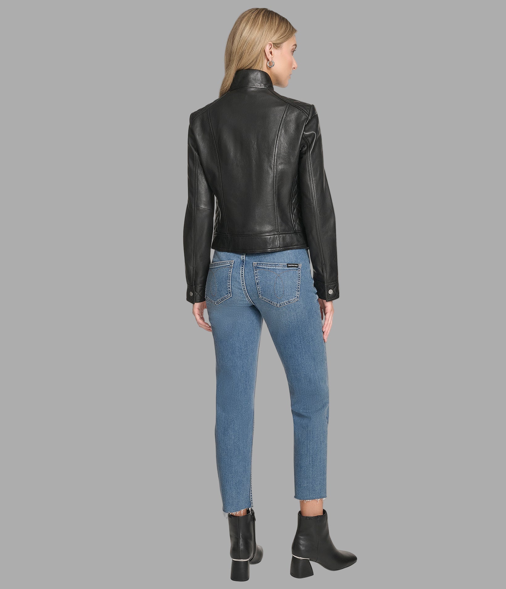 Mikel Leather Racer Jacket View 3 | Women's Collection Mikel Leather Racer Jacket View 3 | Women's Collection