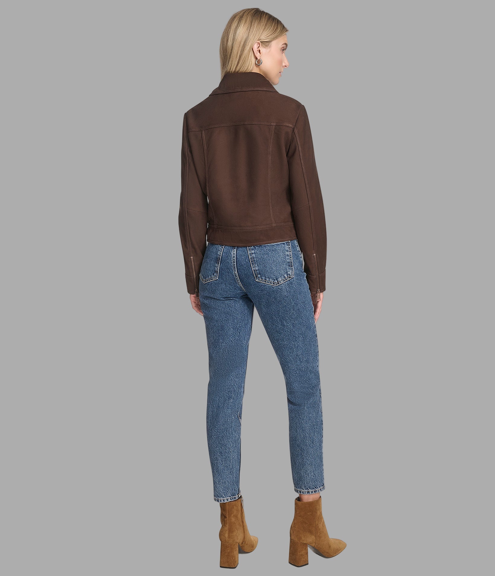 Lunetta Leather Trucker Jacket View 3 | Women's Collection Lunetta Leather Trucker Jacket View 3 | Women's Collection