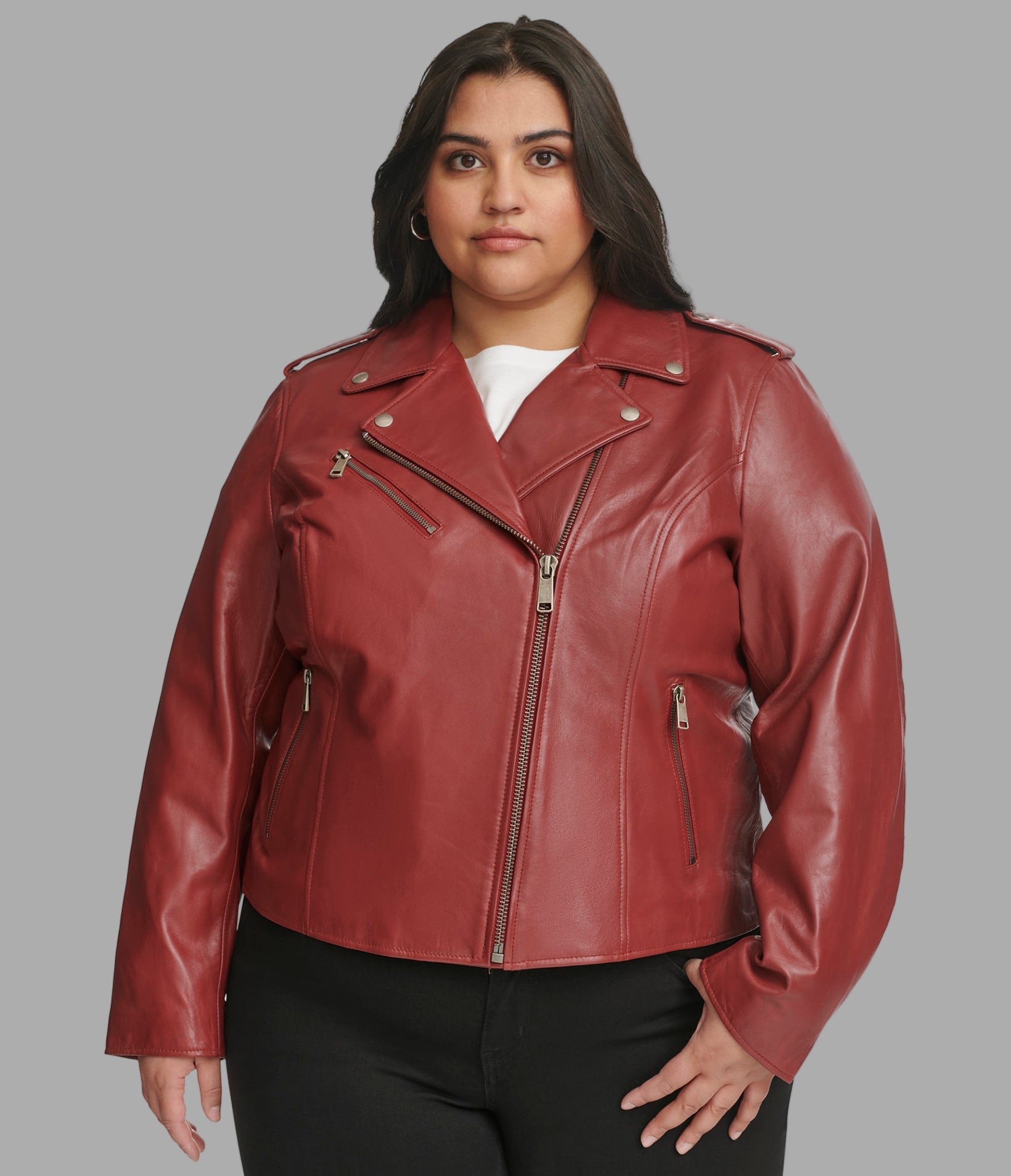 Plus Size Madeline Asymmetrical Leather Jacket View 1 | Women's Sale Plus Size Madeline Asymmetrical Leather Jacket View 1 | Women's Sale