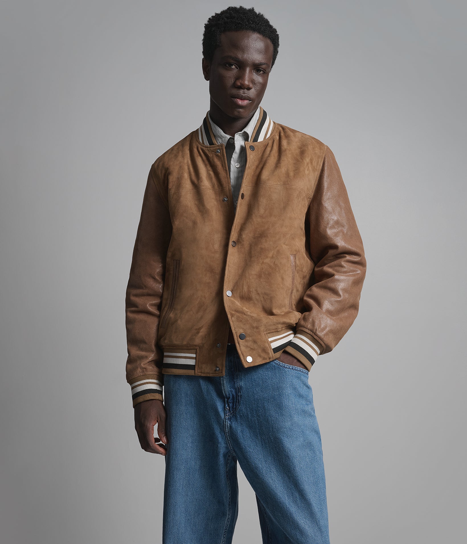 Micah Leather Vintage Varsity Jacket View 1 | Men's Jackets & Coats Micah Leather Vintage Varsity Jacket View 1 | Men's Jackets & Coats