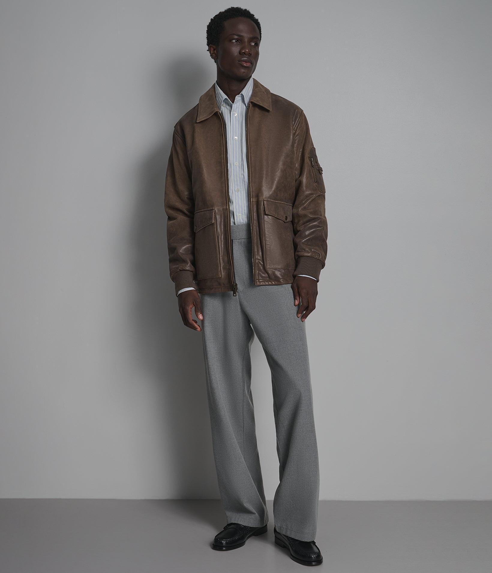 Damian Vintage Leather Bomber Jacket View 1 | Men's Jackets & Coats Damian Vintage Leather Bomber Jacket View 1 | Men's Jackets & Coats