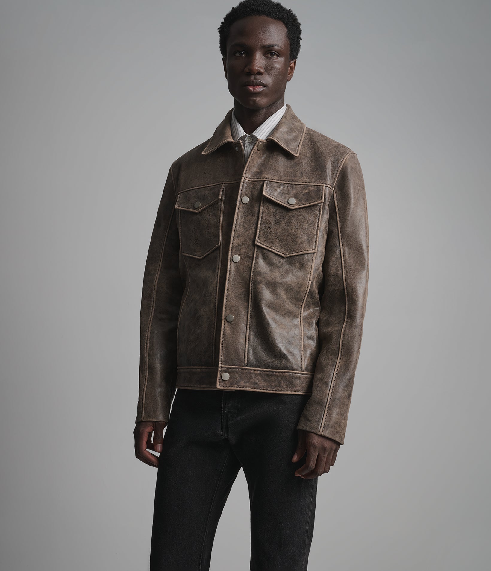 Jonah Vintage Leather Shirt Jacket View 2 | Men's Jackets & Coats Jonah Vintage Leather Shirt Jacket View 2 | Men's Jackets & Coats