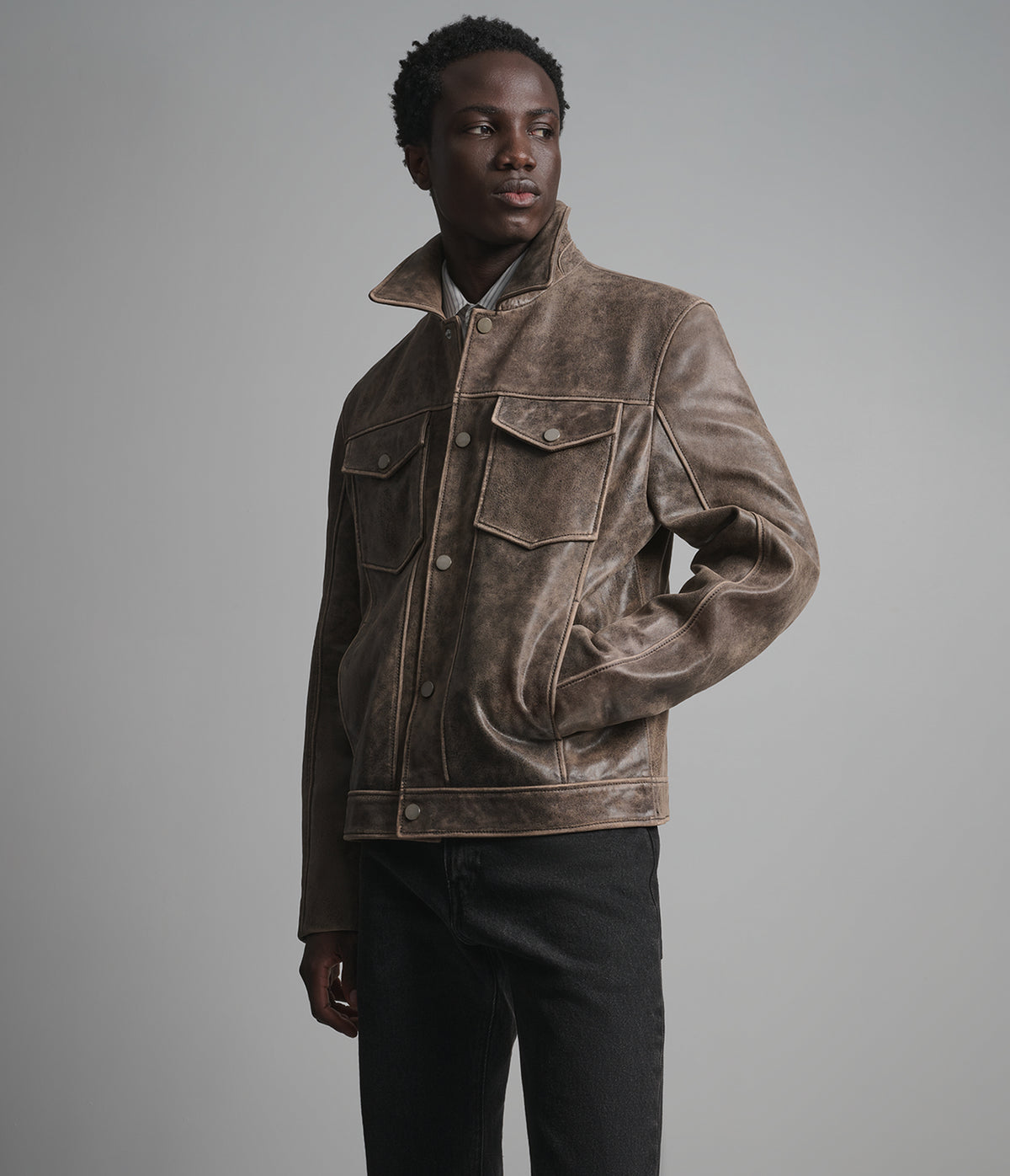 Jonah Vintage Leather Shirt Jacket | Wilsons Leather