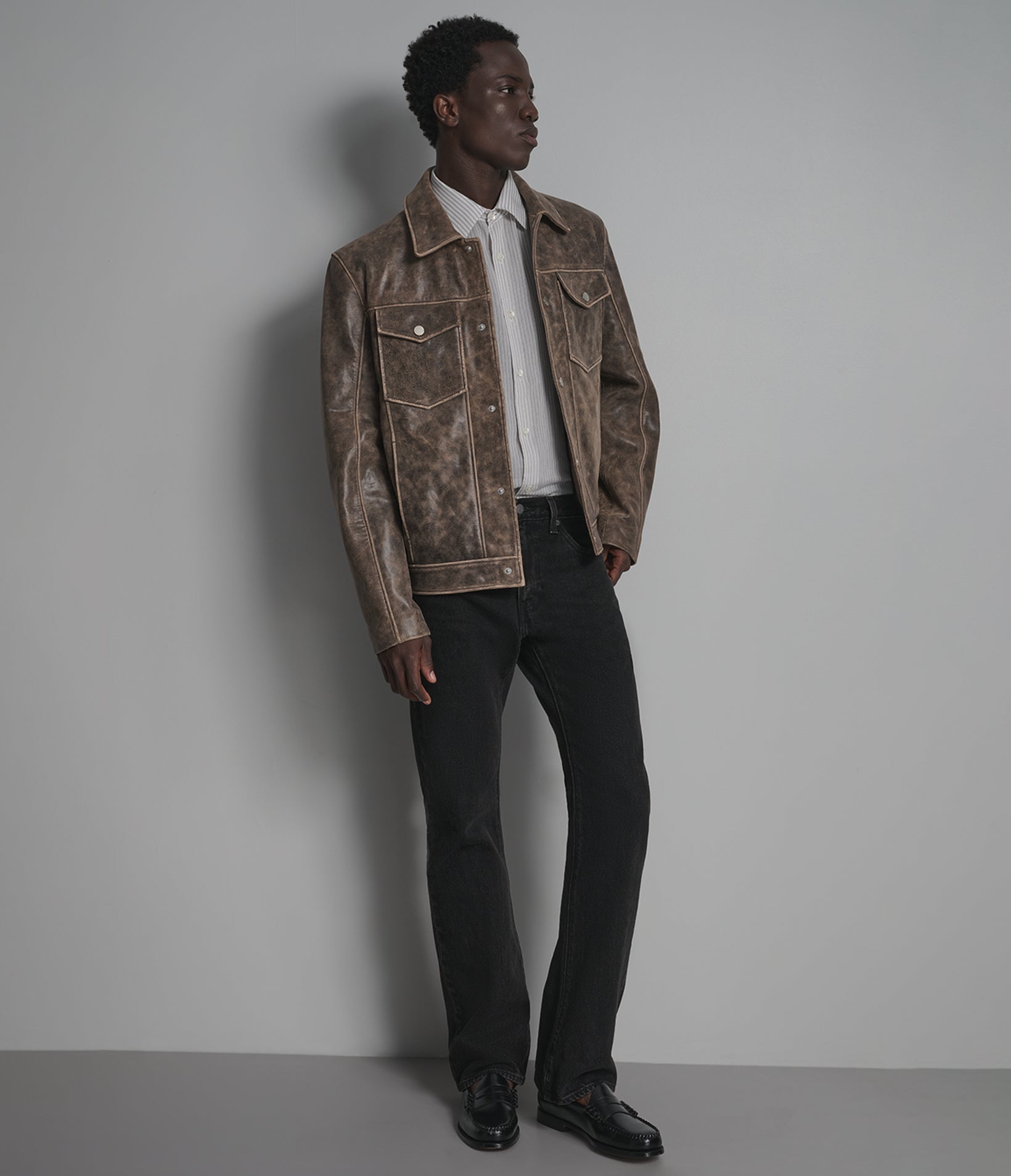 Jonah Vintage Leather Shirt Jacket View 4 Jonah Vintage Leather Shirt Jacket View 4