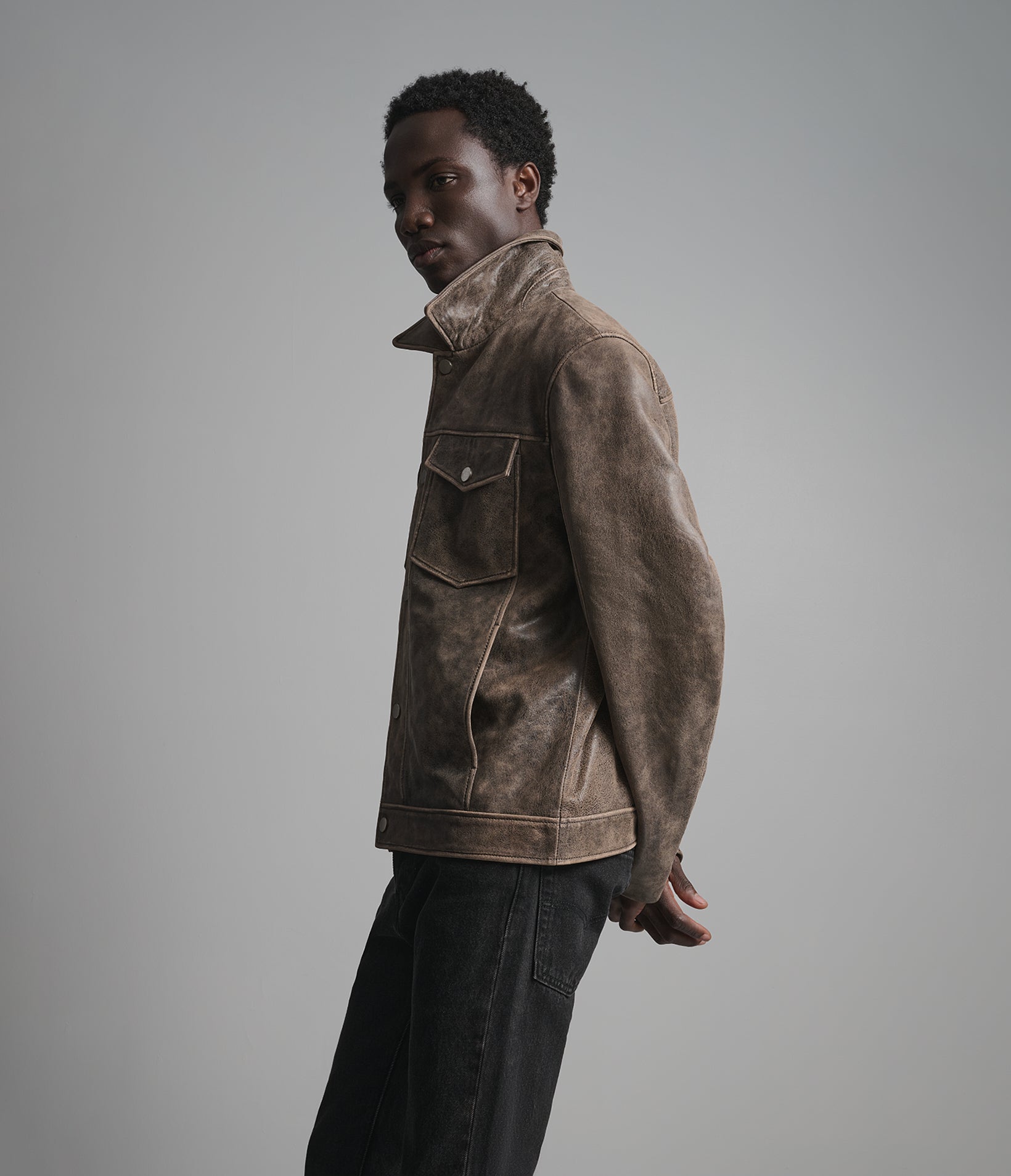 Jonah Vintage Leather Shirt Jacket View 5 Jonah Vintage Leather Shirt Jacket View 5