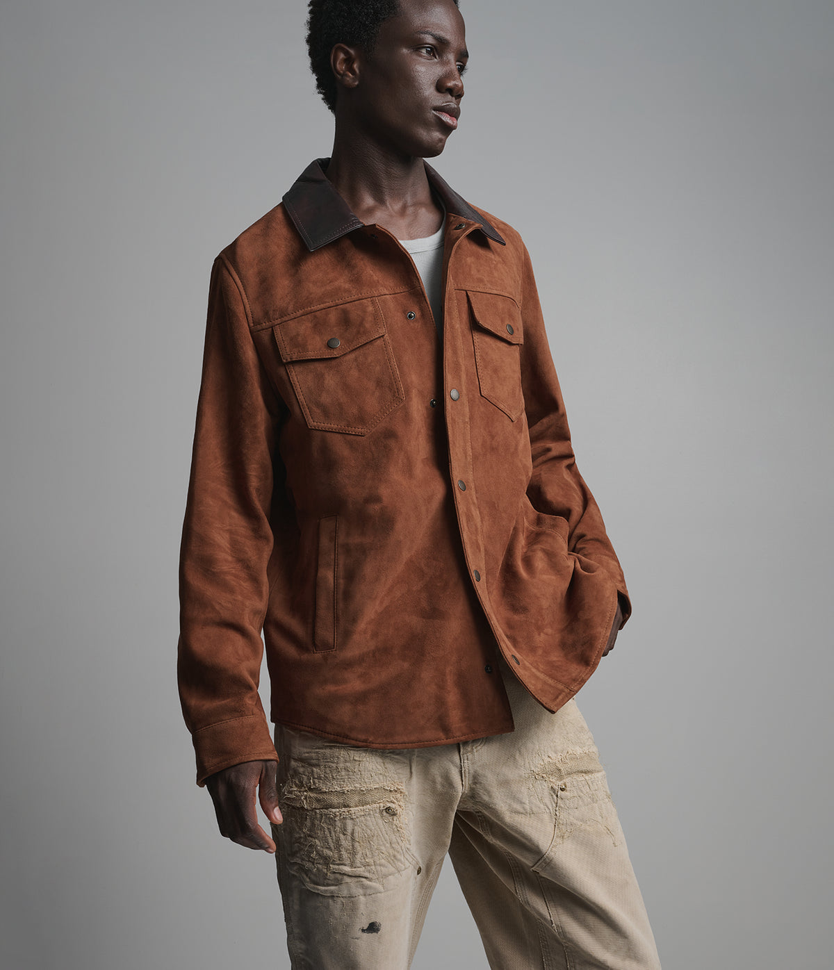 Zion Vintage Suede Shirt Jacket | Wilsons Leather