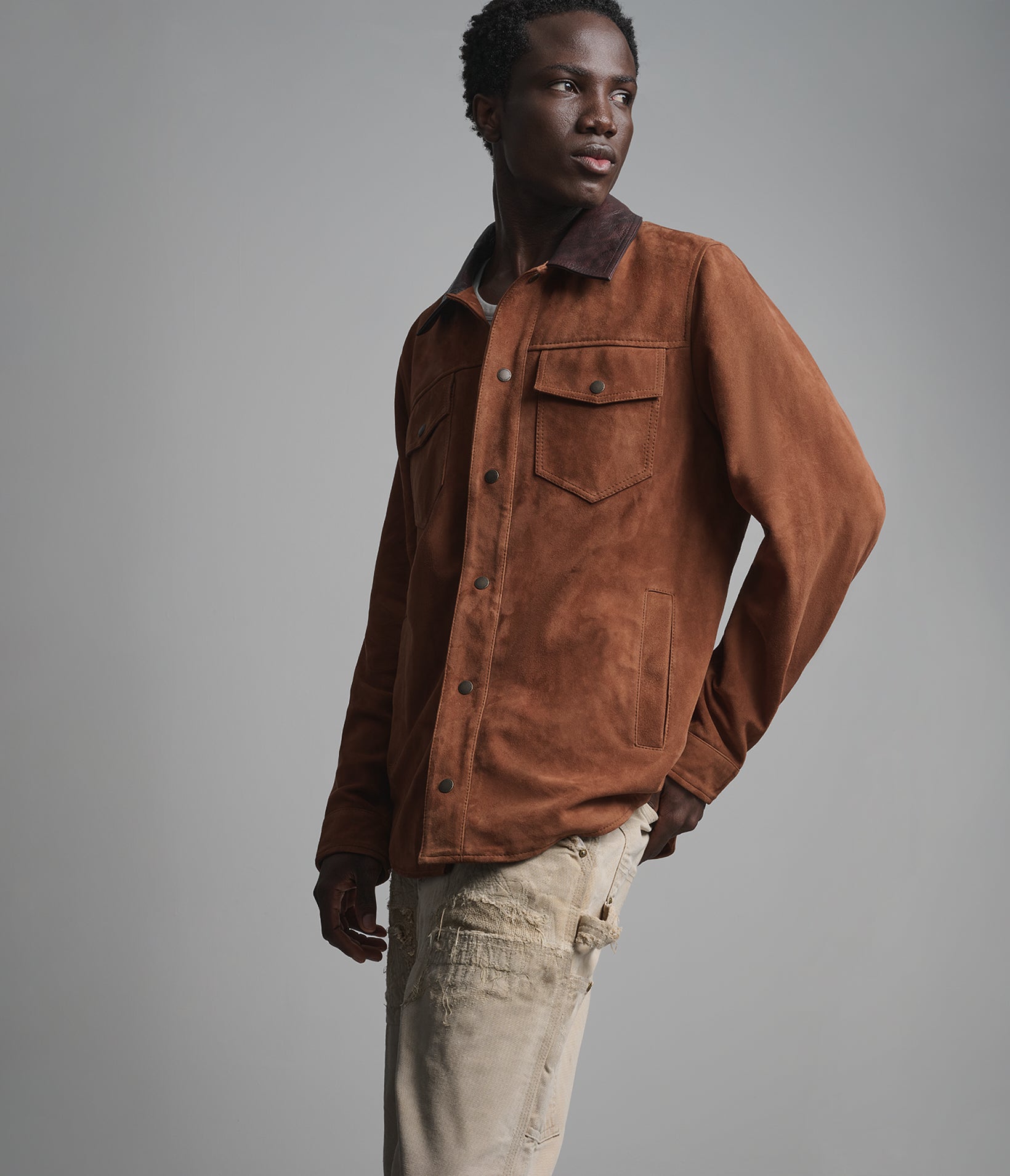 Zion Vintage Suede Shirt Jacket View 2 | Men's Collection Zion Vintage Suede Shirt Jacket View 2 | Men's Collection