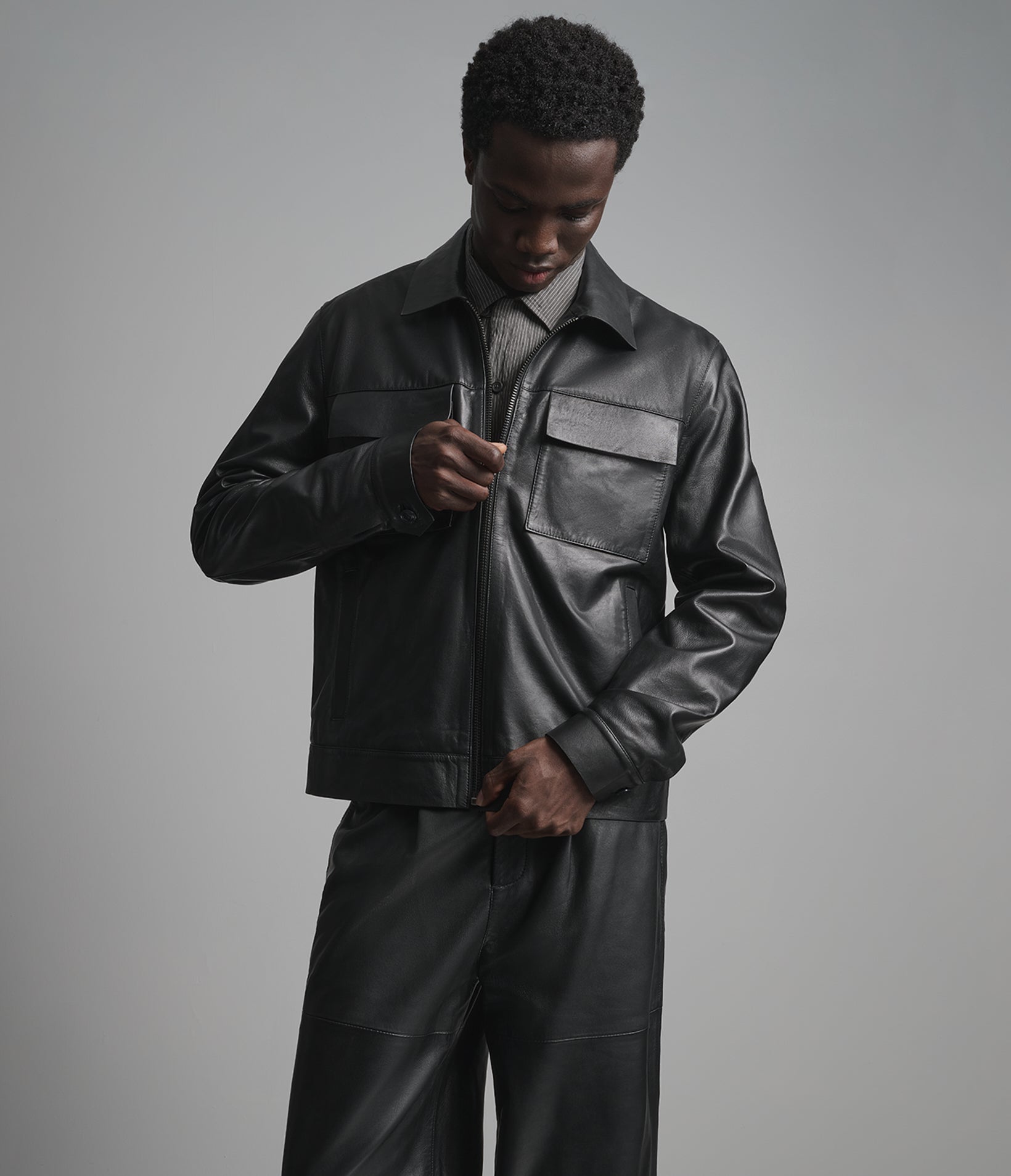 Hendrix Leather Zip Shirt Jacket View 6 | Men's Tannery West Hendrix Leather Zip Shirt Jacket View 6 | Men's Tannery West