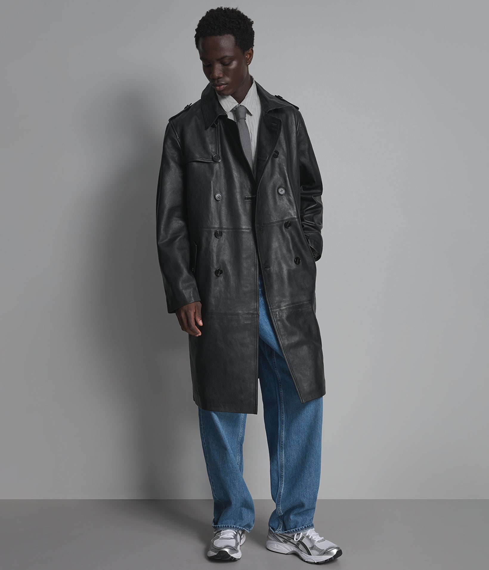 Jensen Double-Breasted Leather Car Coat View 1 | Men's Jackets & Coats Jensen Double-Breasted Leather Car Coat View 1 | Men's Jackets & Coats