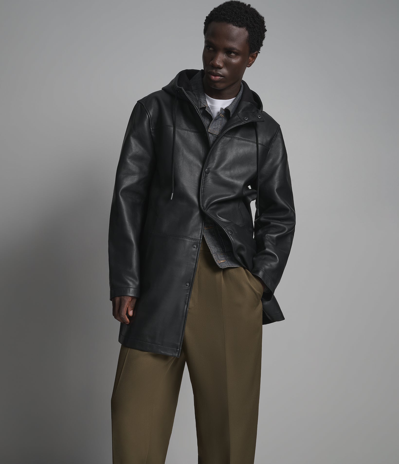 Ari Leather Hooded Anorak Jacket View 1 | Men's Jackets & Coats Ari Leather Hooded Anorak Jacket View 1 | Men's Jackets & Coats