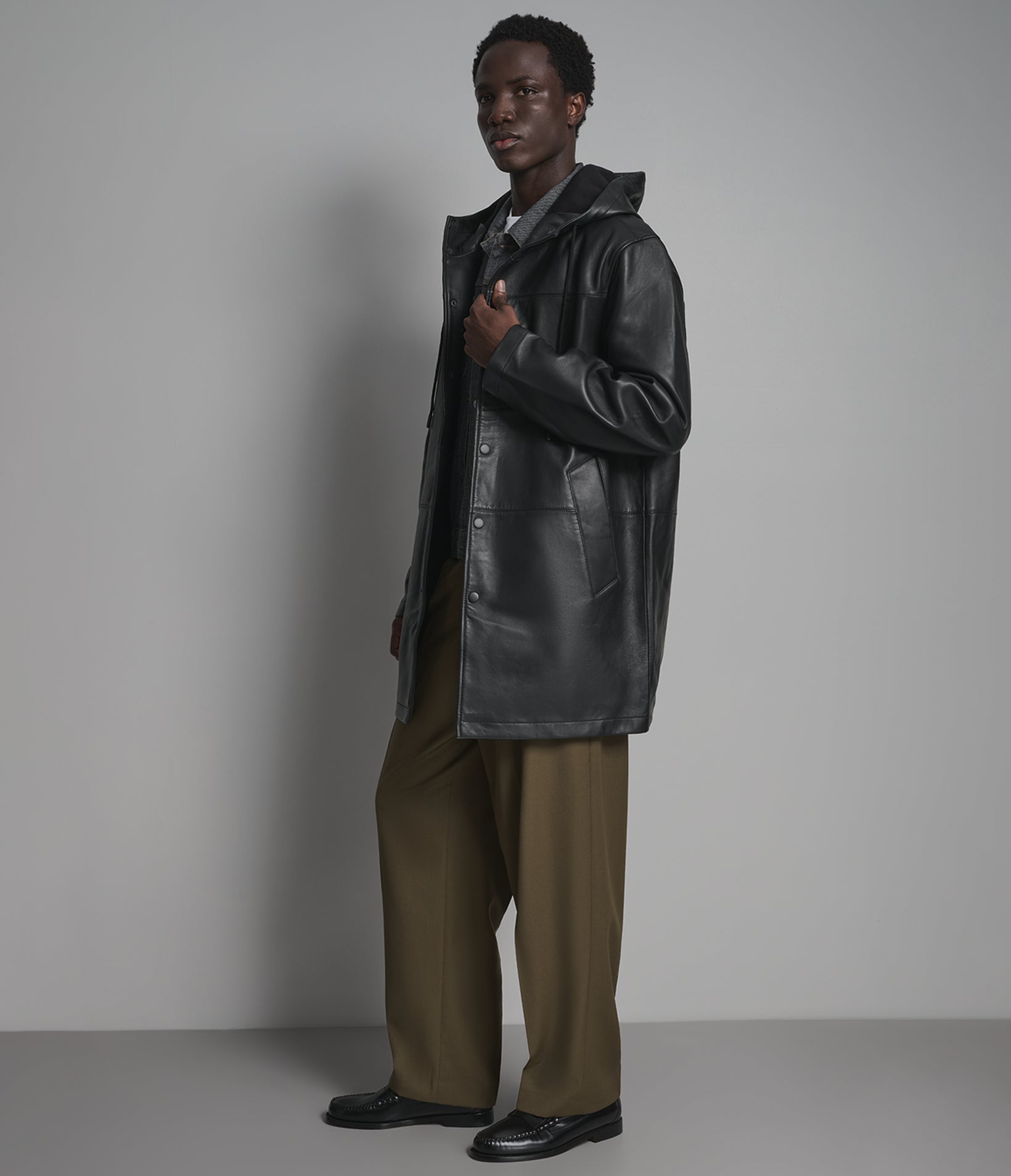 Ari Leather Hooded Anorak Jacket View 4 | Men's Tannery West Ari Leather Hooded Anorak Jacket View 4 | Men's Tannery West