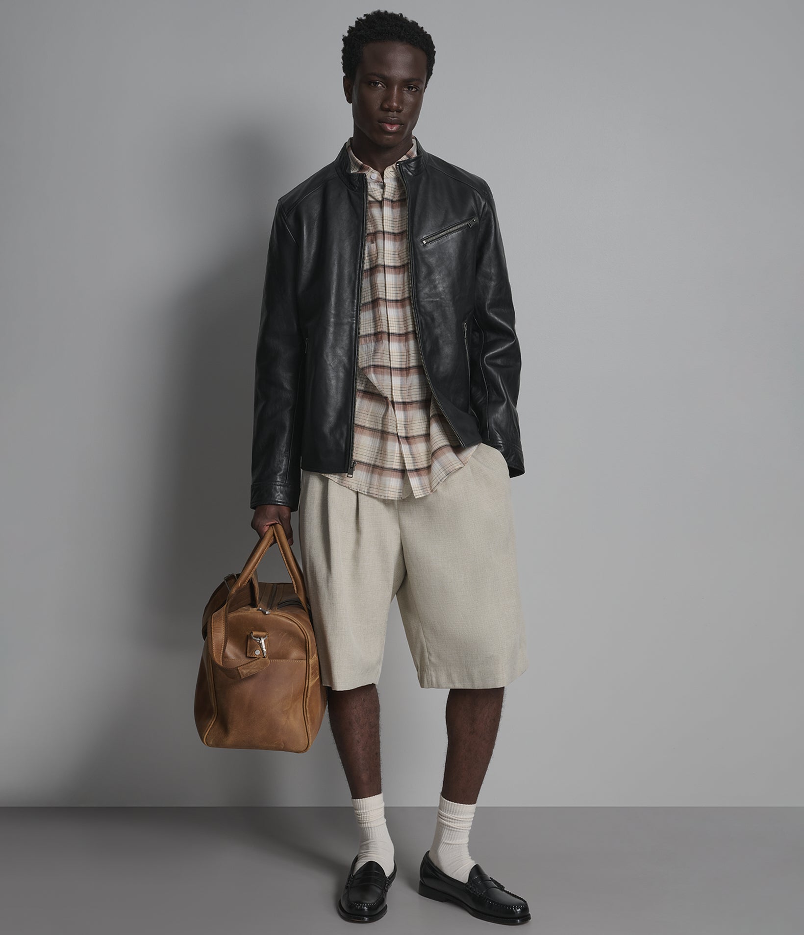 Classic Leather Racer Jacket View 5 Classic Leather Racer Jacket View 5