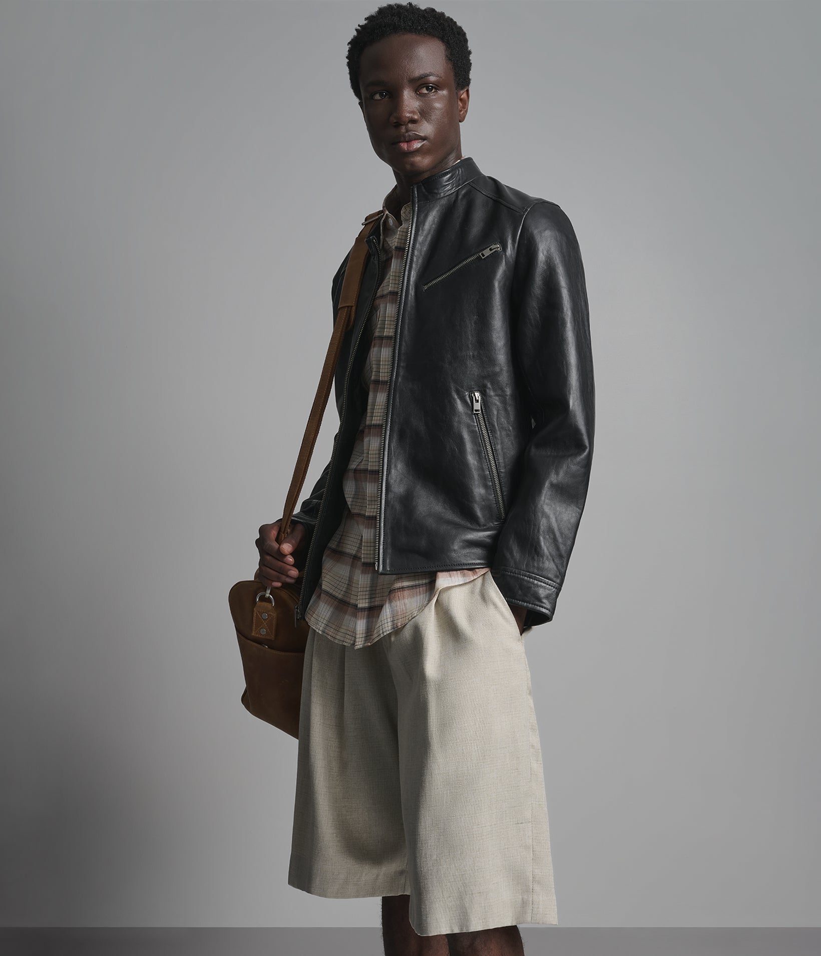 Classic Leather Racer Jacket View 2 | Men's Jackets & Coats Classic Leather Racer Jacket View 2 | Men's Jackets & Coats