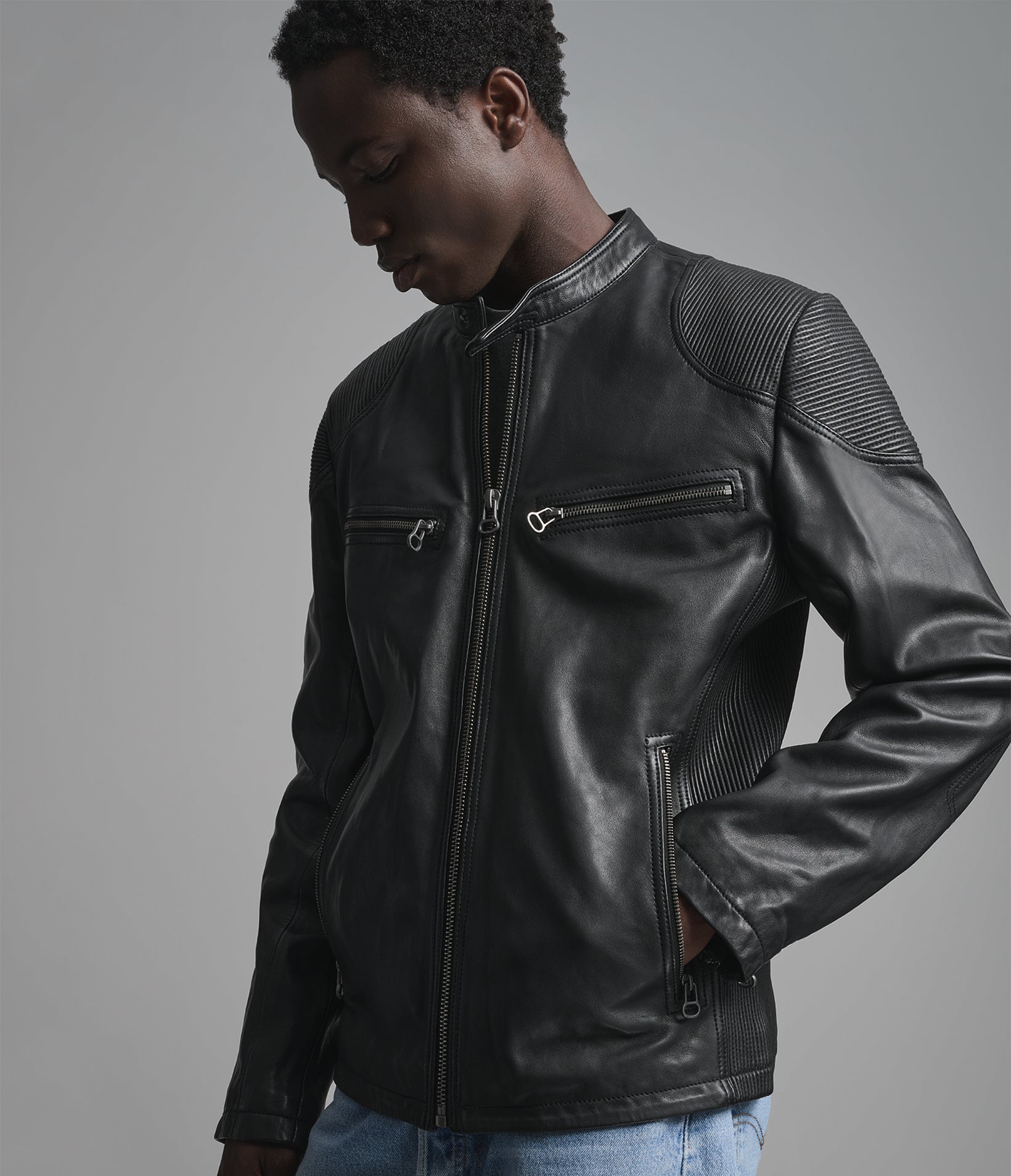 Drew Leather Racer Jacket View 2 | Men's Jackets & Coats Drew Leather Racer Jacket View 2 | Men's Jackets & Coats