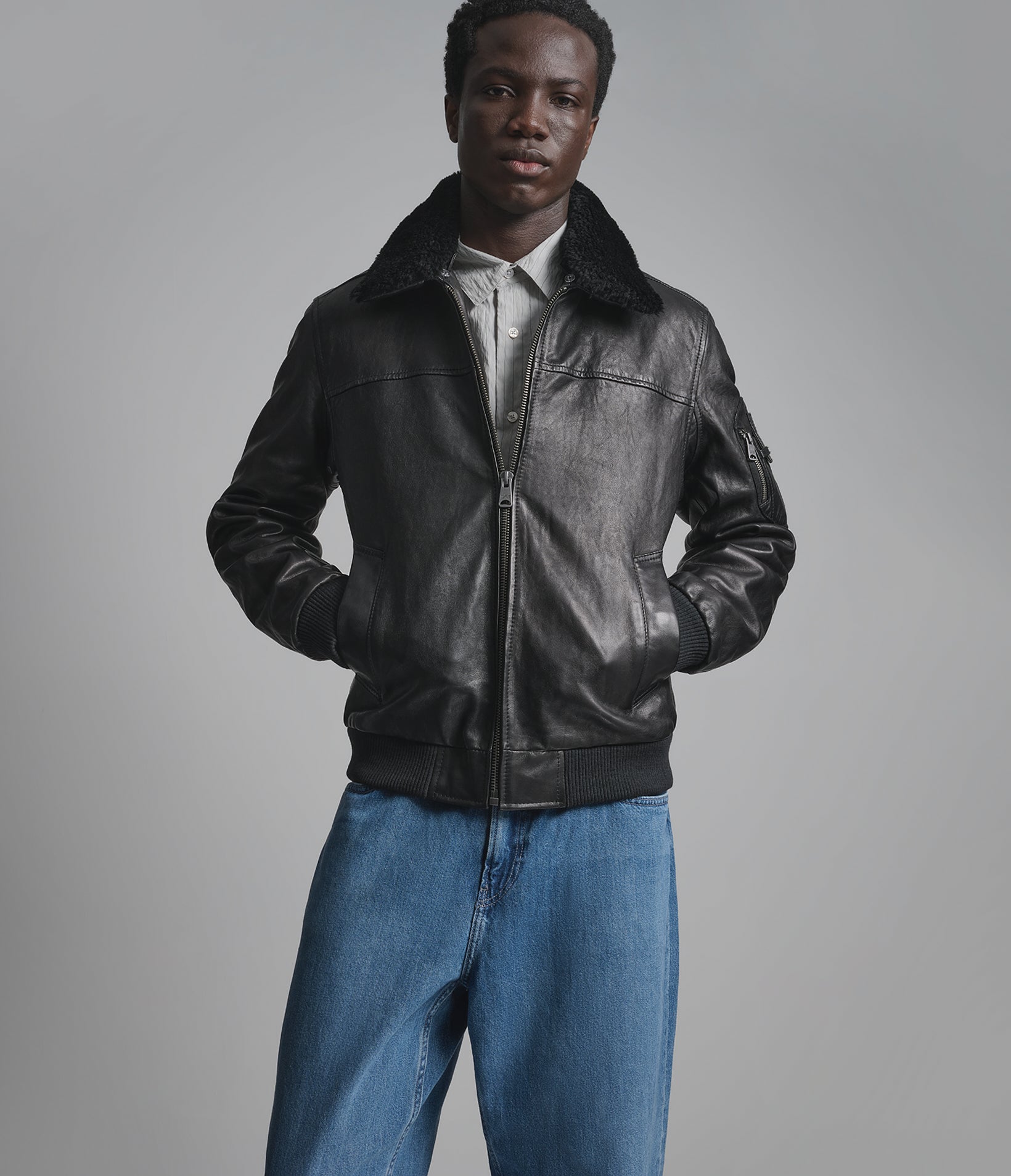 Ace Leather Bomber Jacket View 1 | Men's Jackets & Coats Ace Leather Bomber Jacket View 1 | Men's Jackets & Coats