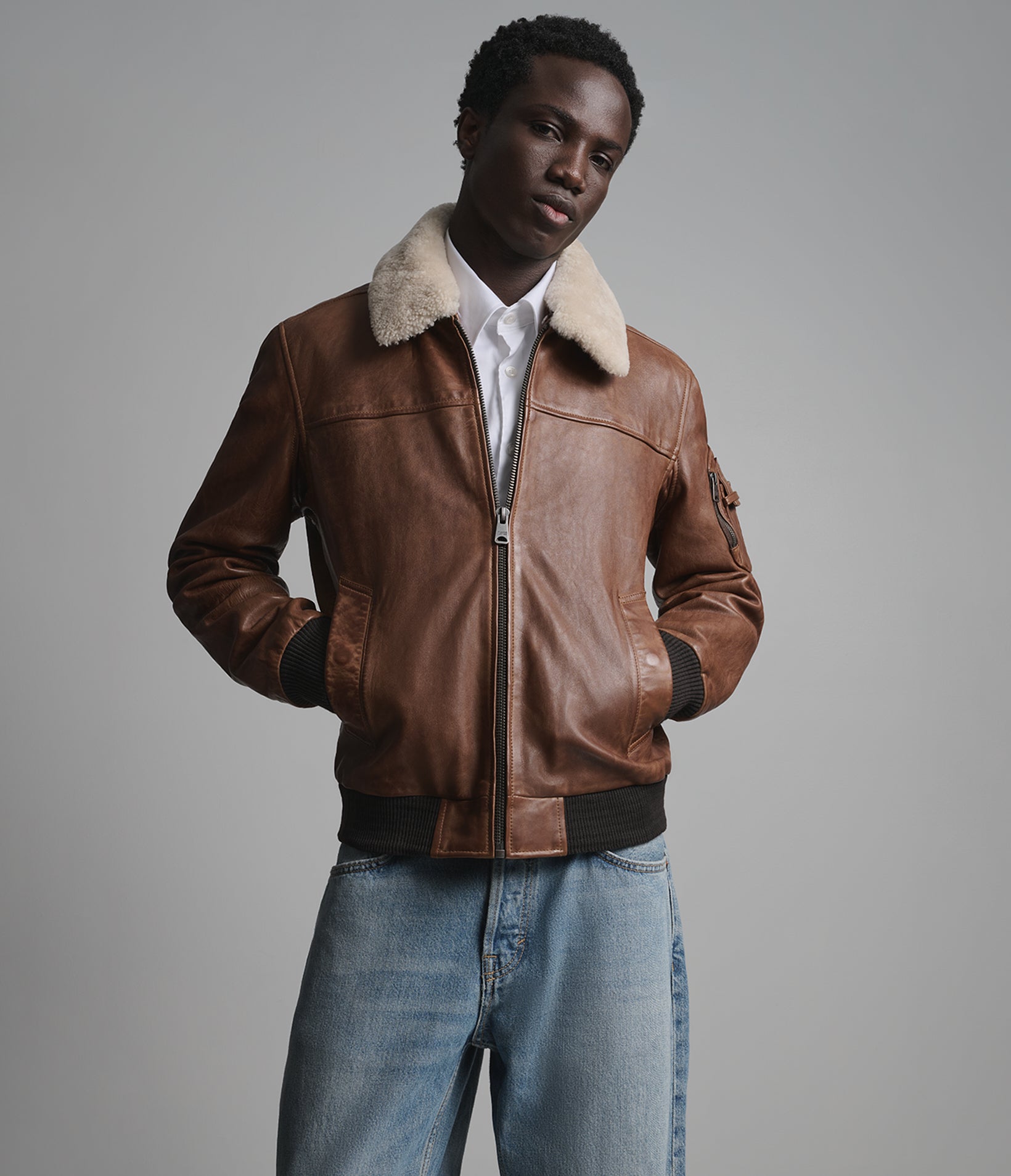 Ace Leather Bomber Jacket View 1 | Men's Jackets & Coats Ace Leather Bomber Jacket View 1 | Men's Jackets & Coats