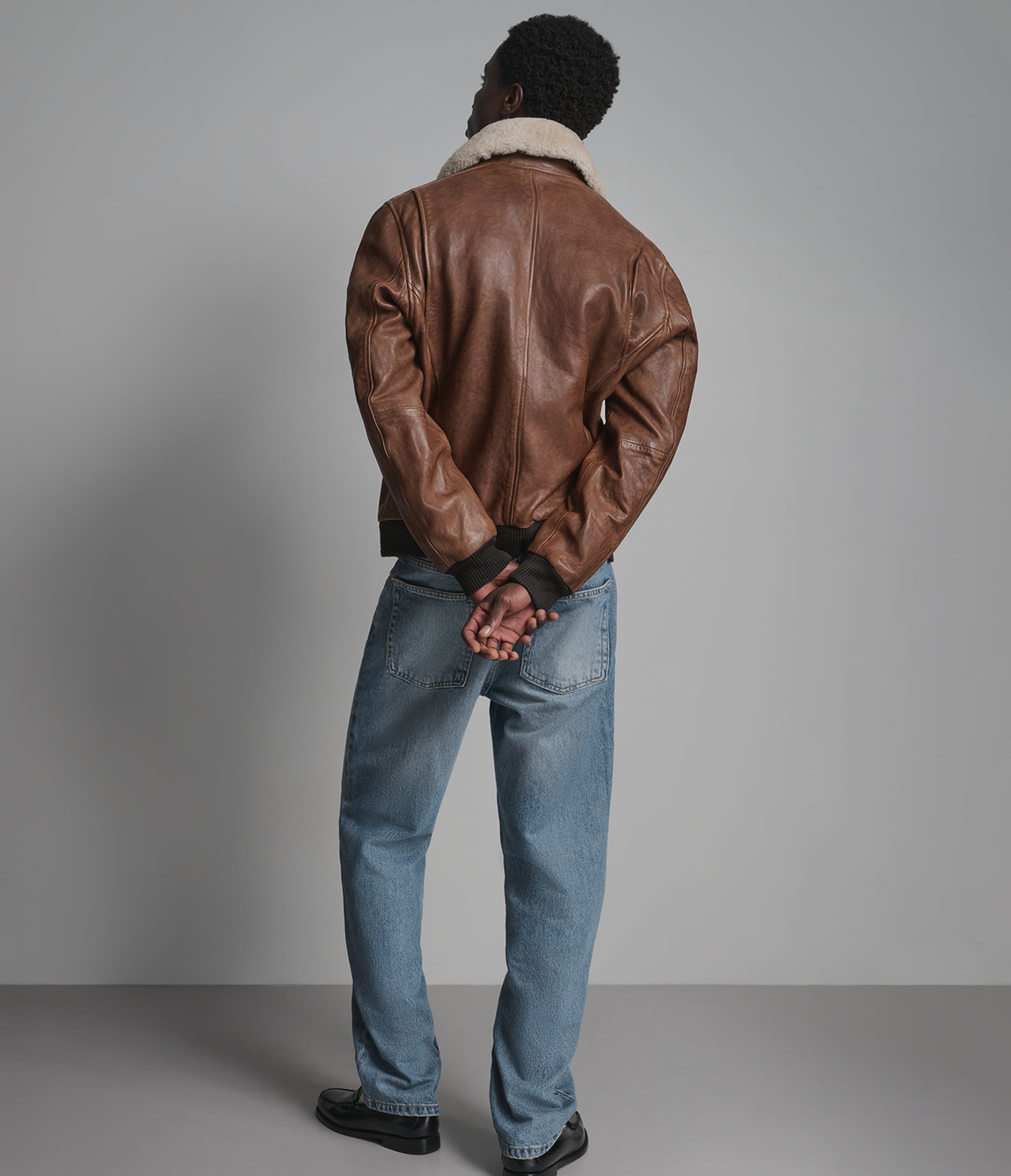 Ace Leather Bomber Jacket With Shearling Collar | Wilsons Leather