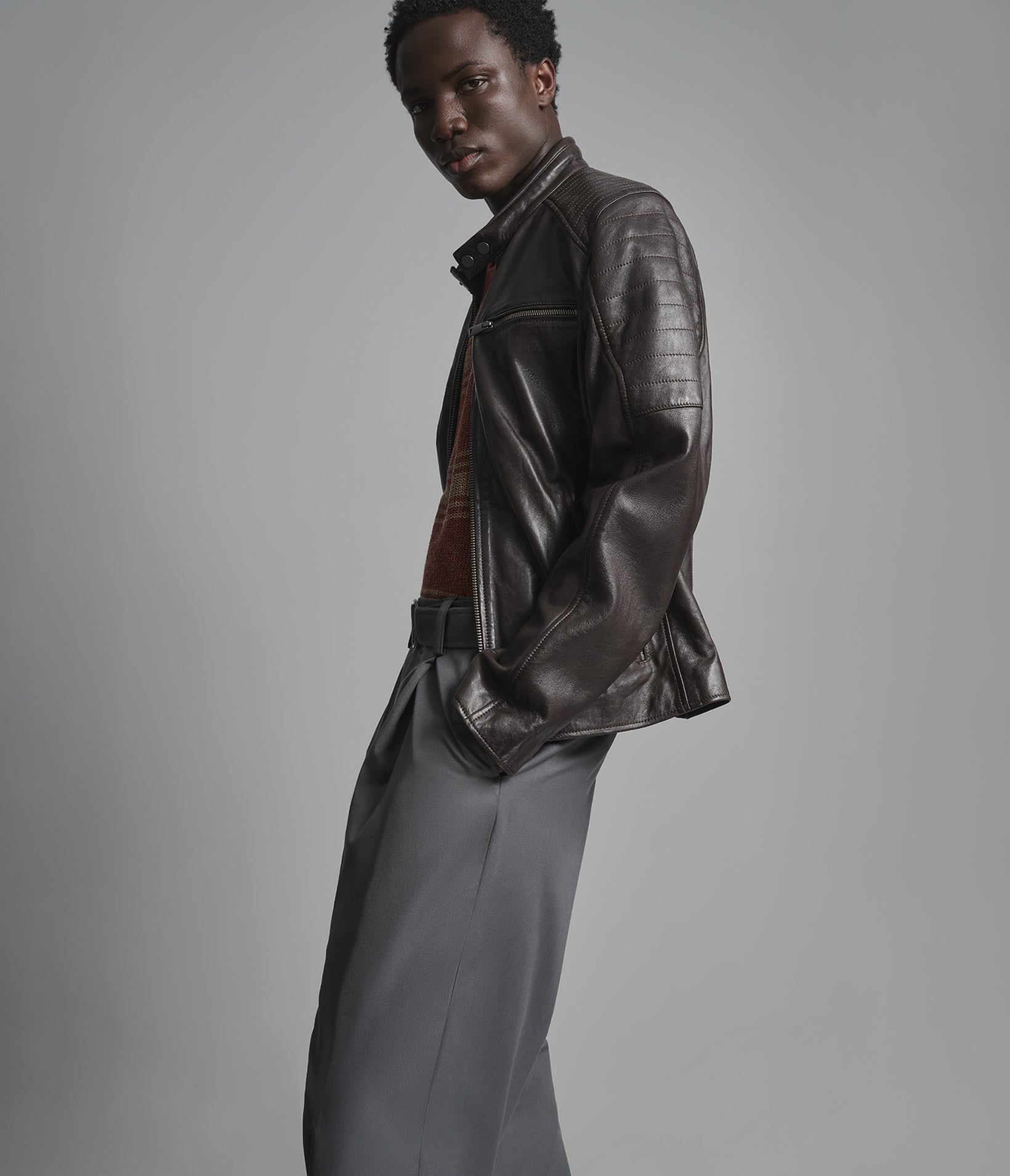 Lance Collarless Leather Moto Jacket View 5 | Men's Sale Lance Collarless Leather Moto Jacket View 5 | Men's Sale