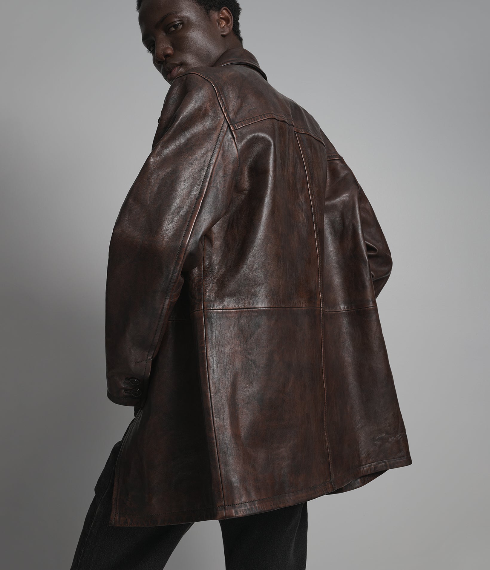 Antonio Leather Car Coat View 3 Antonio Leather Car Coat View 3