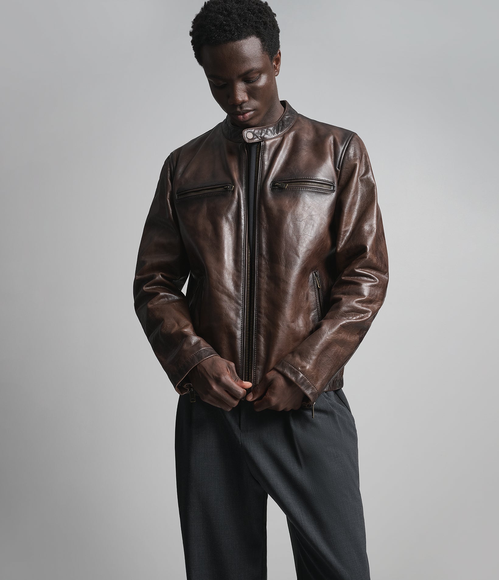 Cullen Leather Vintage Racer Jacket View 2 | Men's Jackets & Coats Cullen Leather Vintage Racer Jacket View 2 | Men's Jackets & Coats