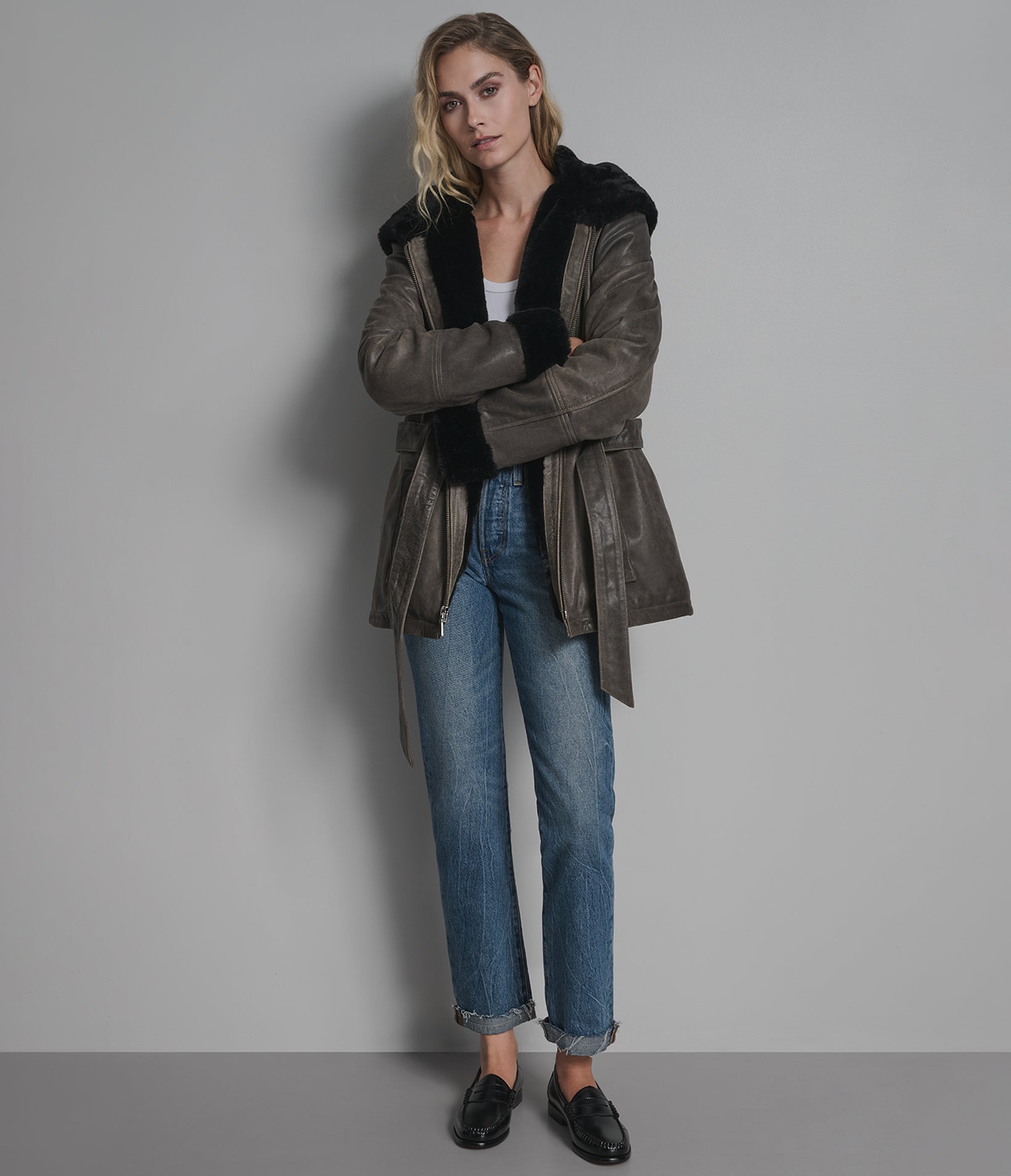 Josie Vintage Bus Stop Leather Trench Jacket View 5 | Trench Coats Josie Vintage Bus Stop Leather Trench Jacket View 5 | Trench Coats