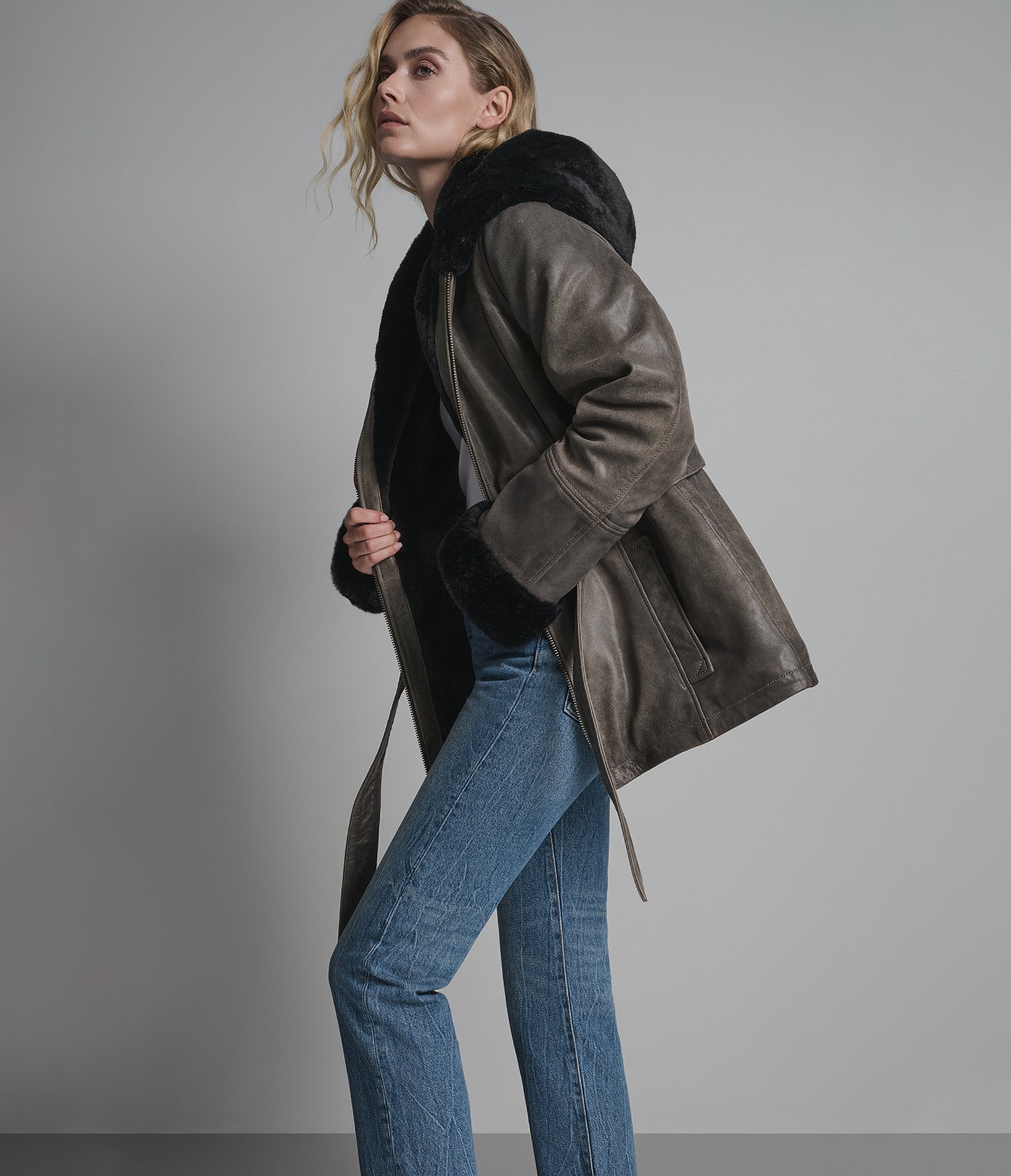 Josie Vintage Bus Stop Leather Trench Jacket View 2 | Trench Coats Josie Vintage Bus Stop Leather Trench Jacket View 2 | Trench Coats