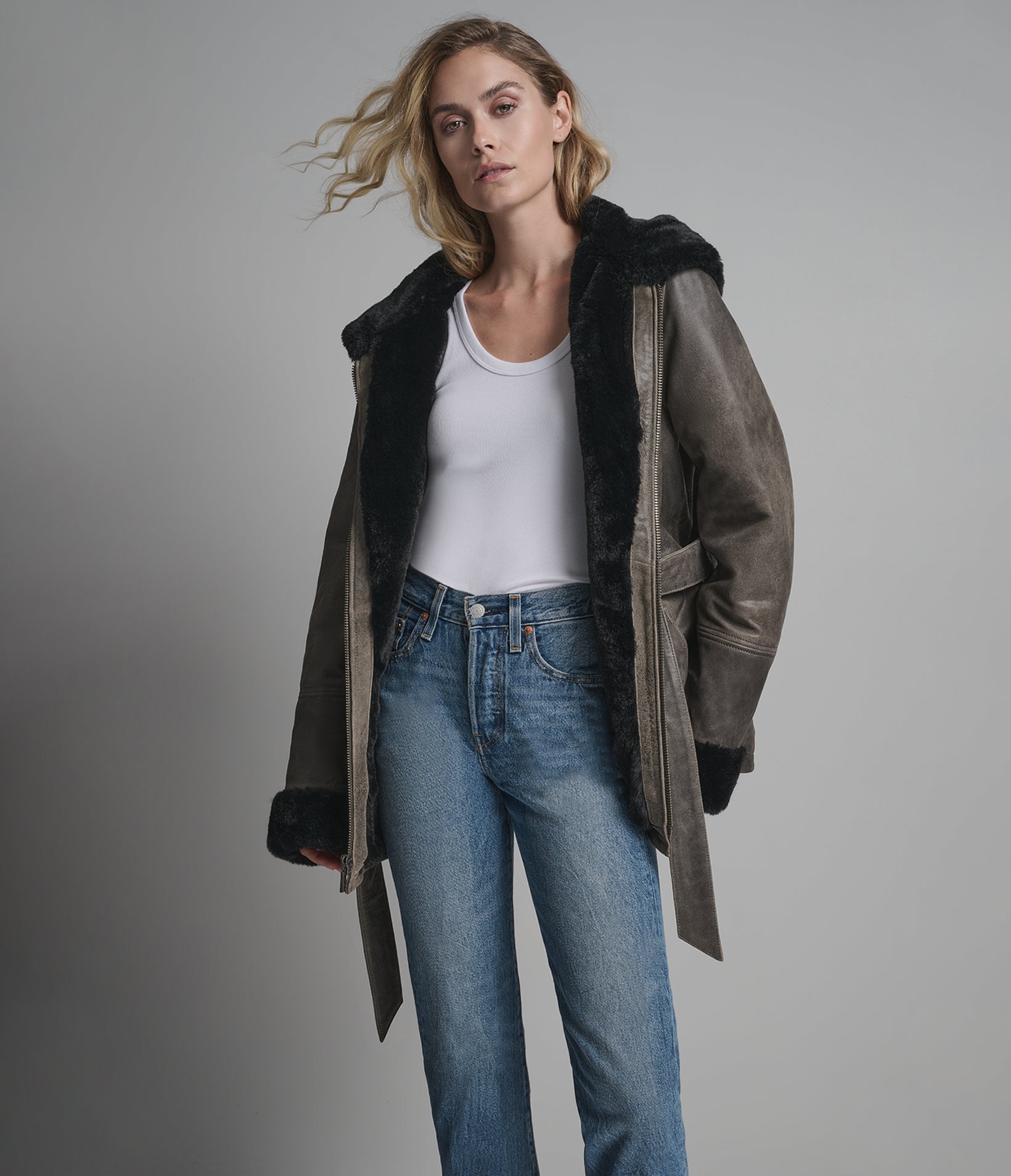 Josie Vintage Bus Stop Leather Trench Jacket View 1 | Trench Coats Josie Vintage Bus Stop Leather Trench Jacket View 1 | Trench Coats