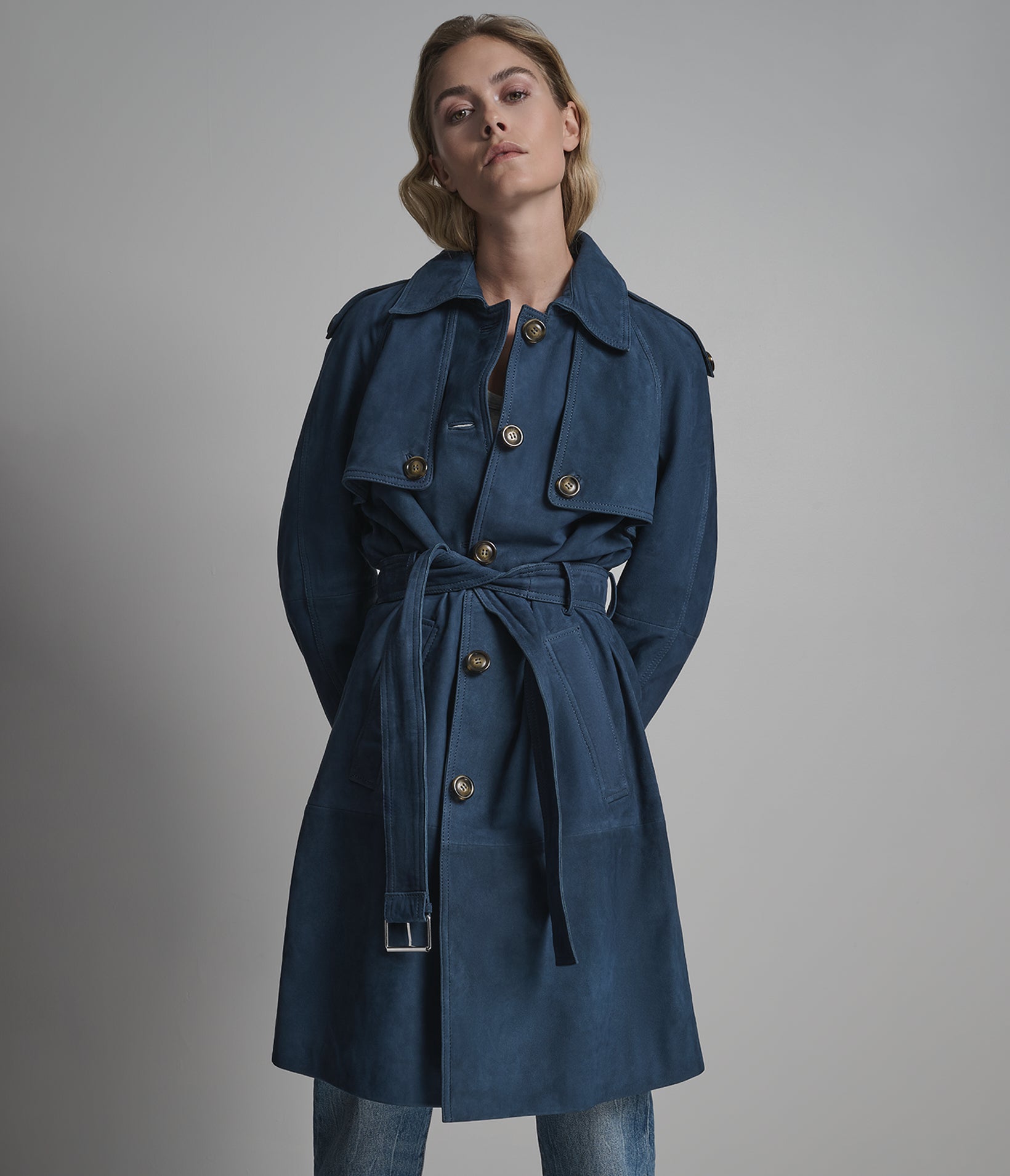 Mary Belted Suede Trench Coat View 2 | Trench Coats Mary Belted Suede Trench Coat View 2 | Trench Coats