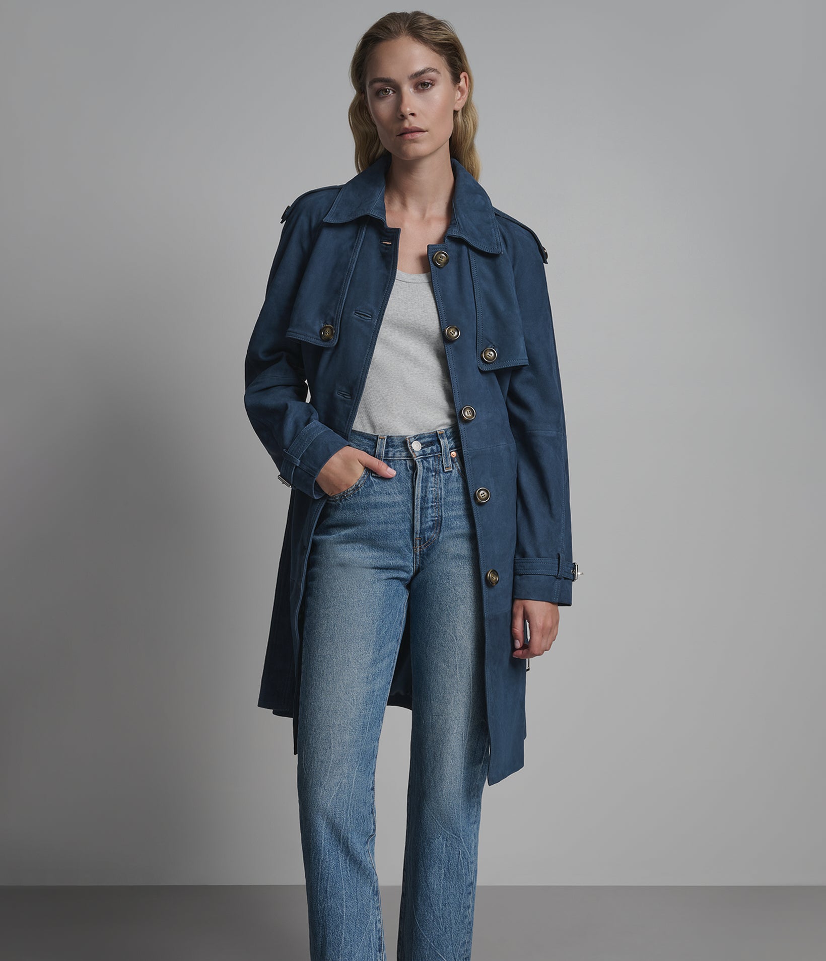 Mary Belted Suede Trench Coat View 1 | Trench Coats Mary Belted Suede Trench Coat View 1 | Trench Coats