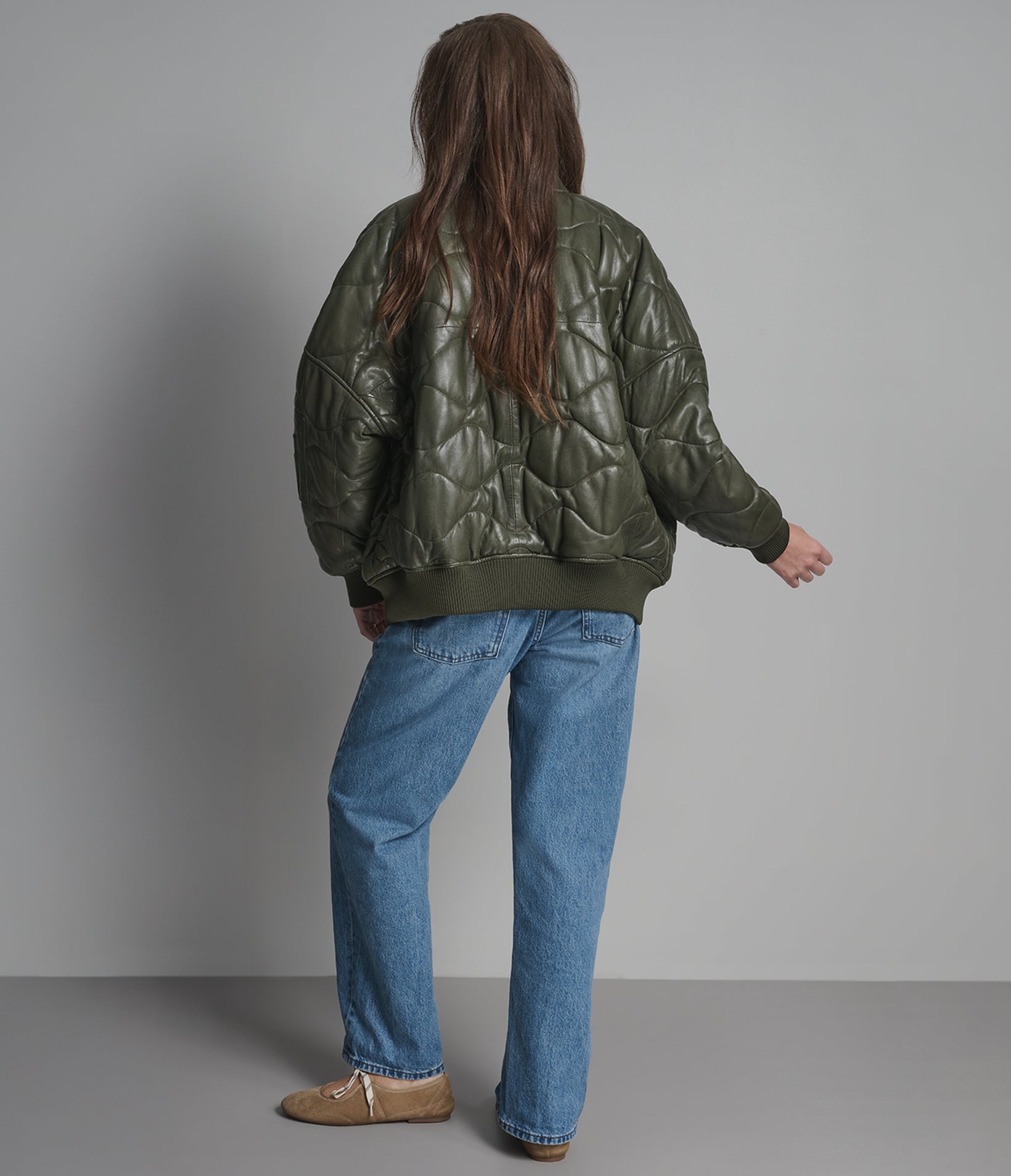 Jenna Quilted Oversized Bomber | Wilsons Leather
