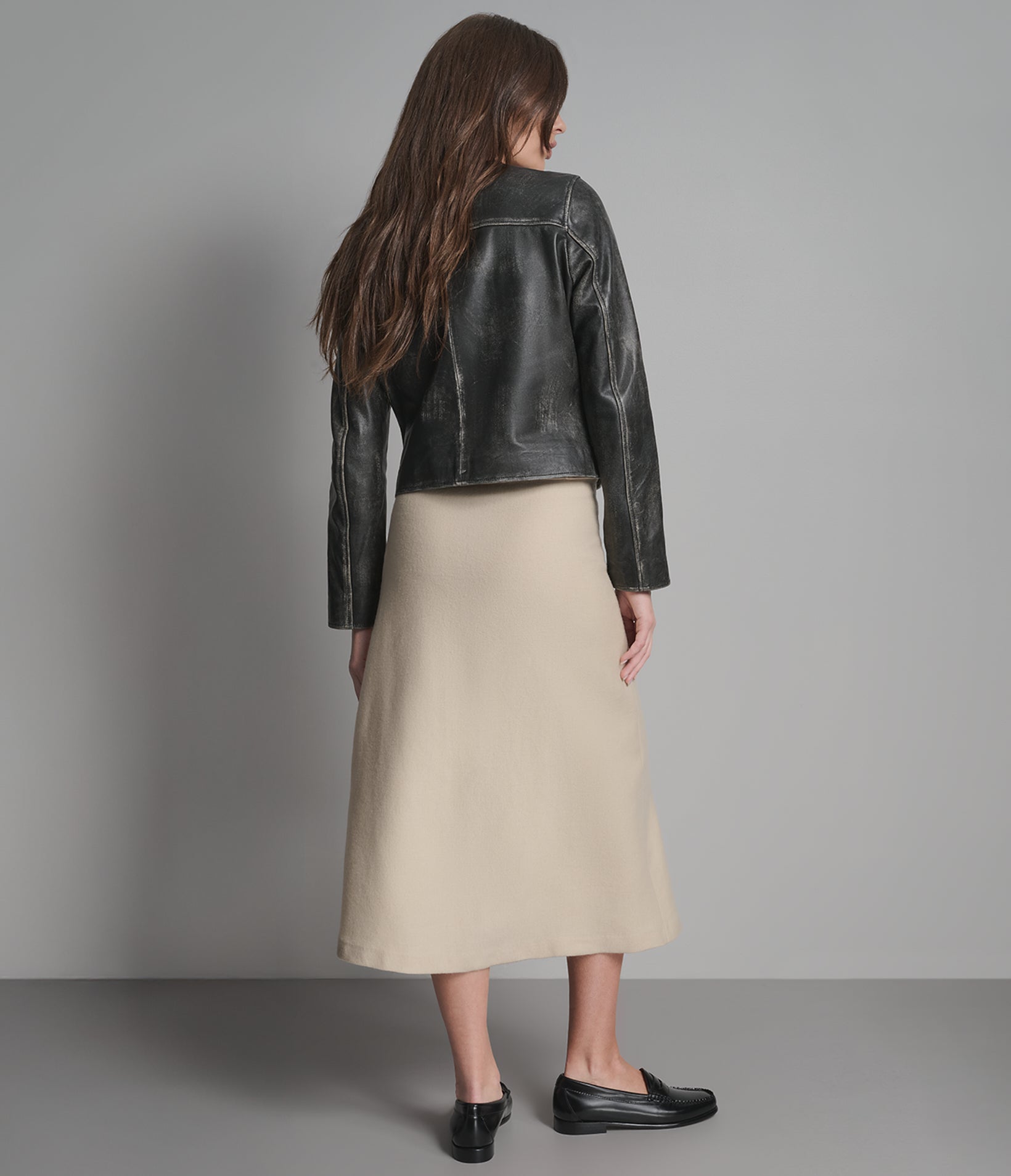 Eloise Leather Vintage Collarless Moto Jacket View 3 | Motorcycle Jackets Eloise Leather Vintage Collarless Moto Jacket View 3 | Motorcycle Jackets