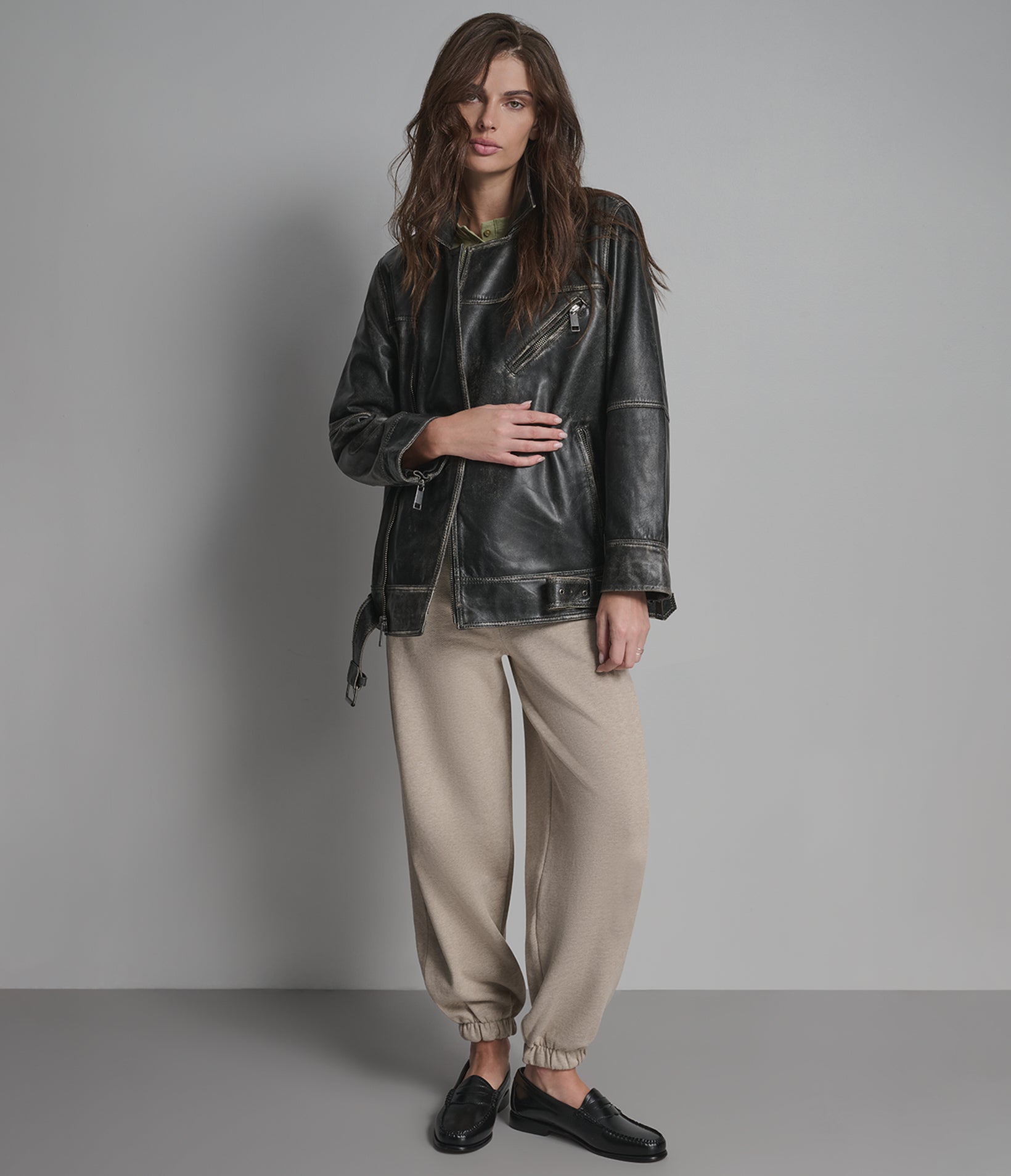 Isla Leather Oversized Vintage Moto Jacket View 5 | Motorcycle Jackets Isla Leather Oversized Vintage Moto Jacket View 5 | Motorcycle Jackets