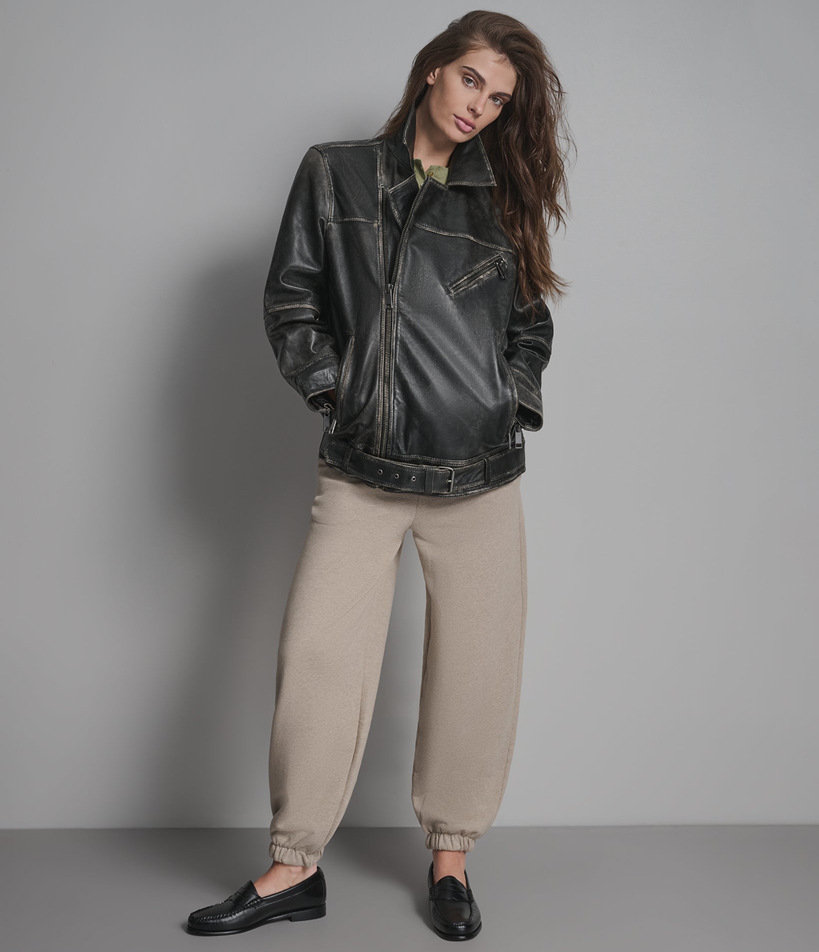 Isla Leather Oversized Vintage Moto Jacket View 1 | Motorcycle Jackets Isla Leather Oversized Vintage Moto Jacket View 1 | Motorcycle Jackets