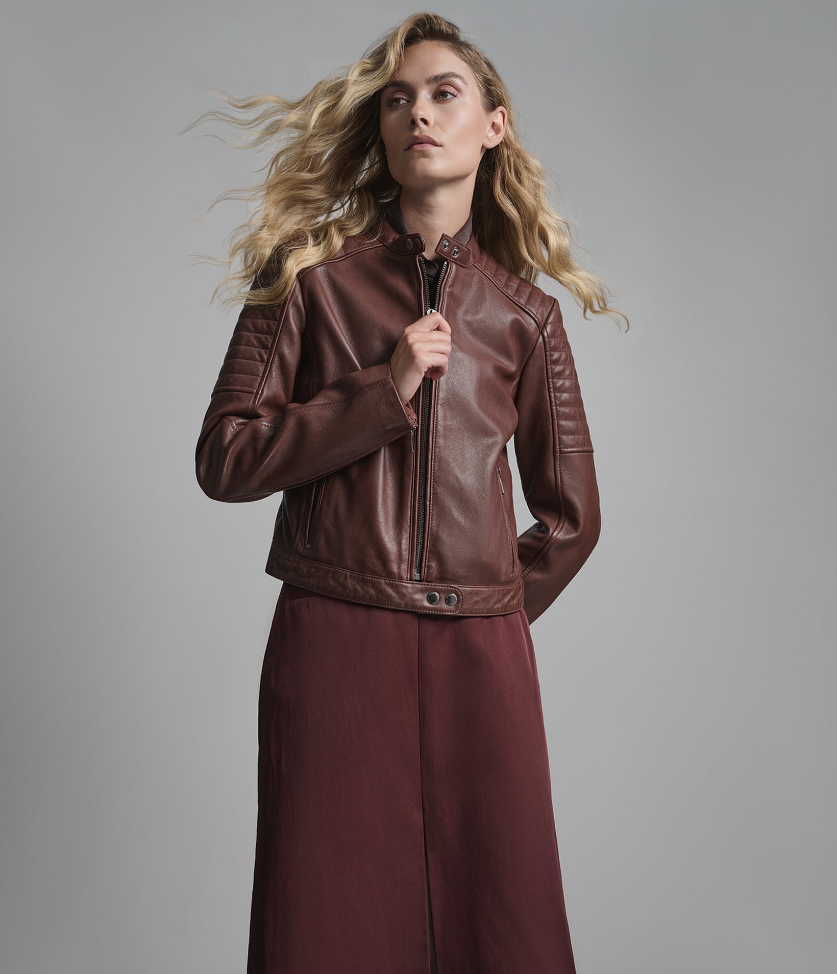 Scarlett Leather Vintage Quilted Jacket View 6 | Women's Leather Scarlett Leather Vintage Quilted Jacket View 6 | Women's Leather