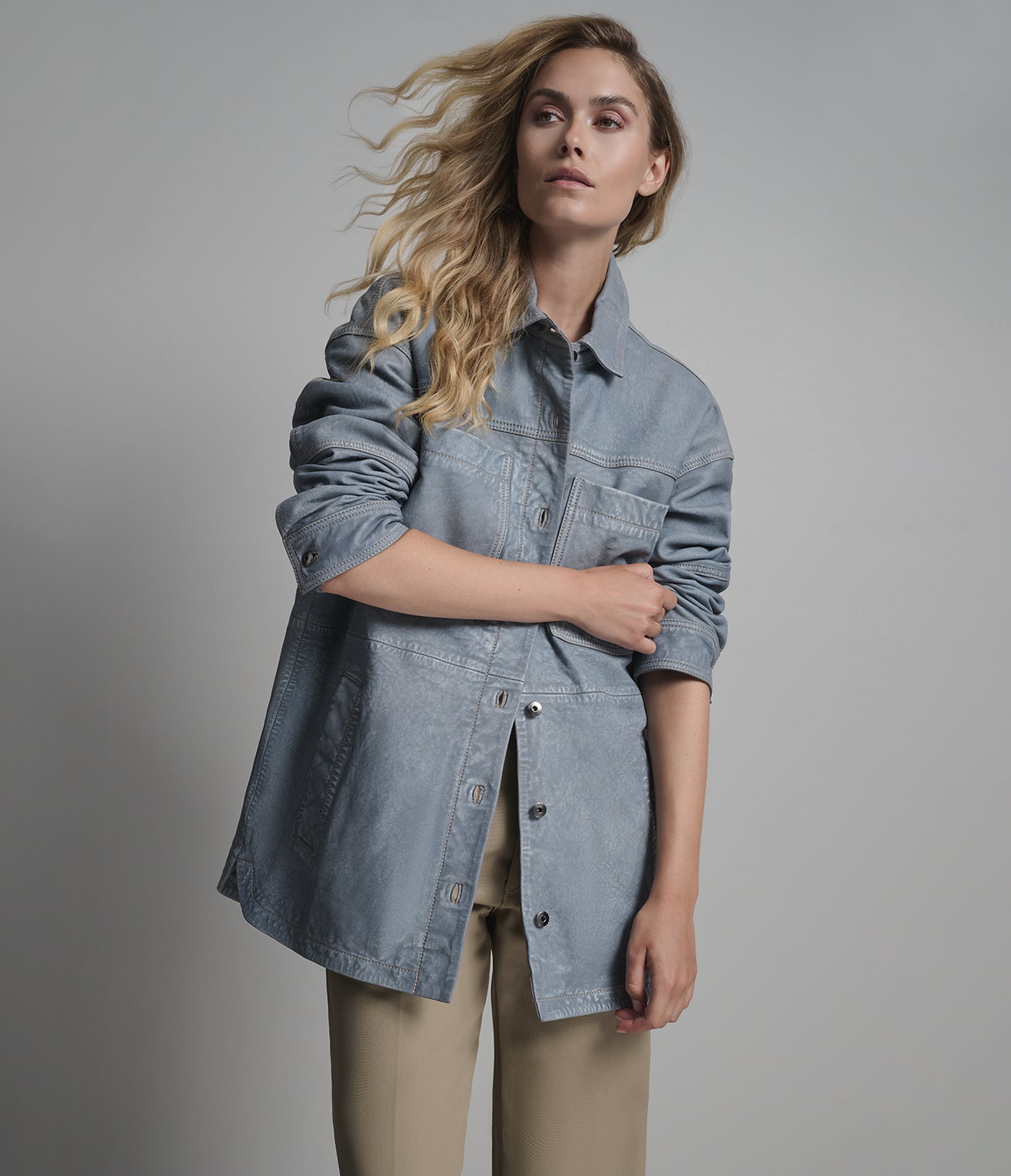 Nyla Leather Denim Boyfriend Jacket View 5 | Leather Denim Nyla Leather Denim Boyfriend Jacket View 5 | Leather Denim