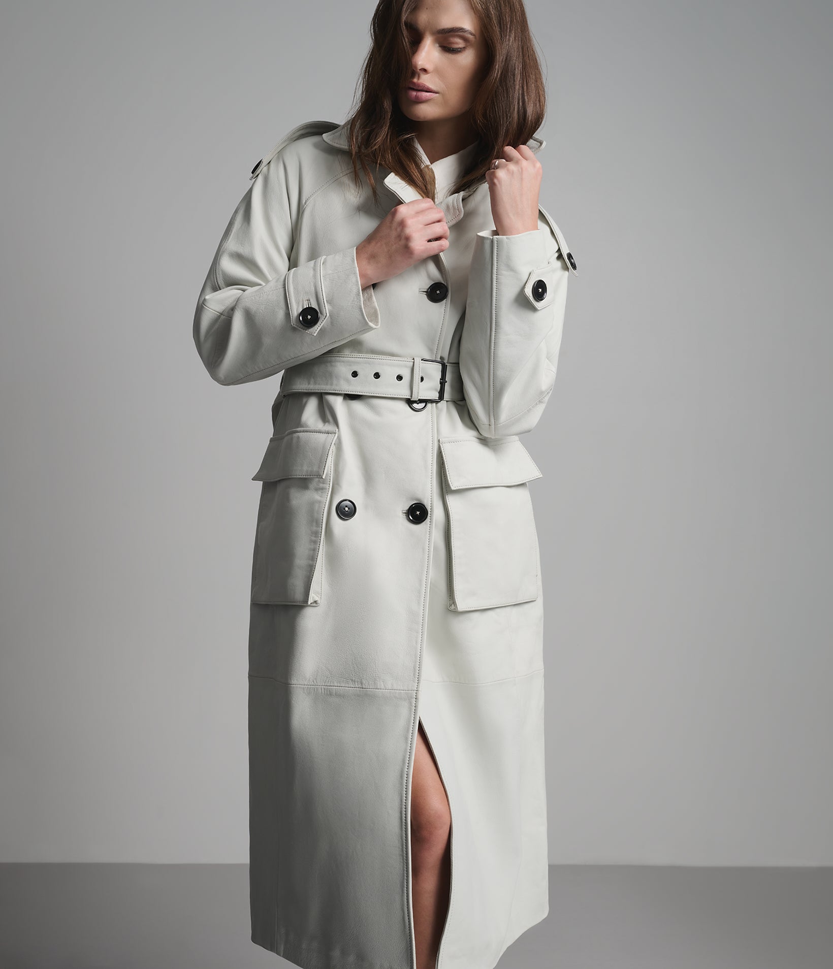 Esme Leather Trench Coat View 4 Esme Leather Trench Coat View 4