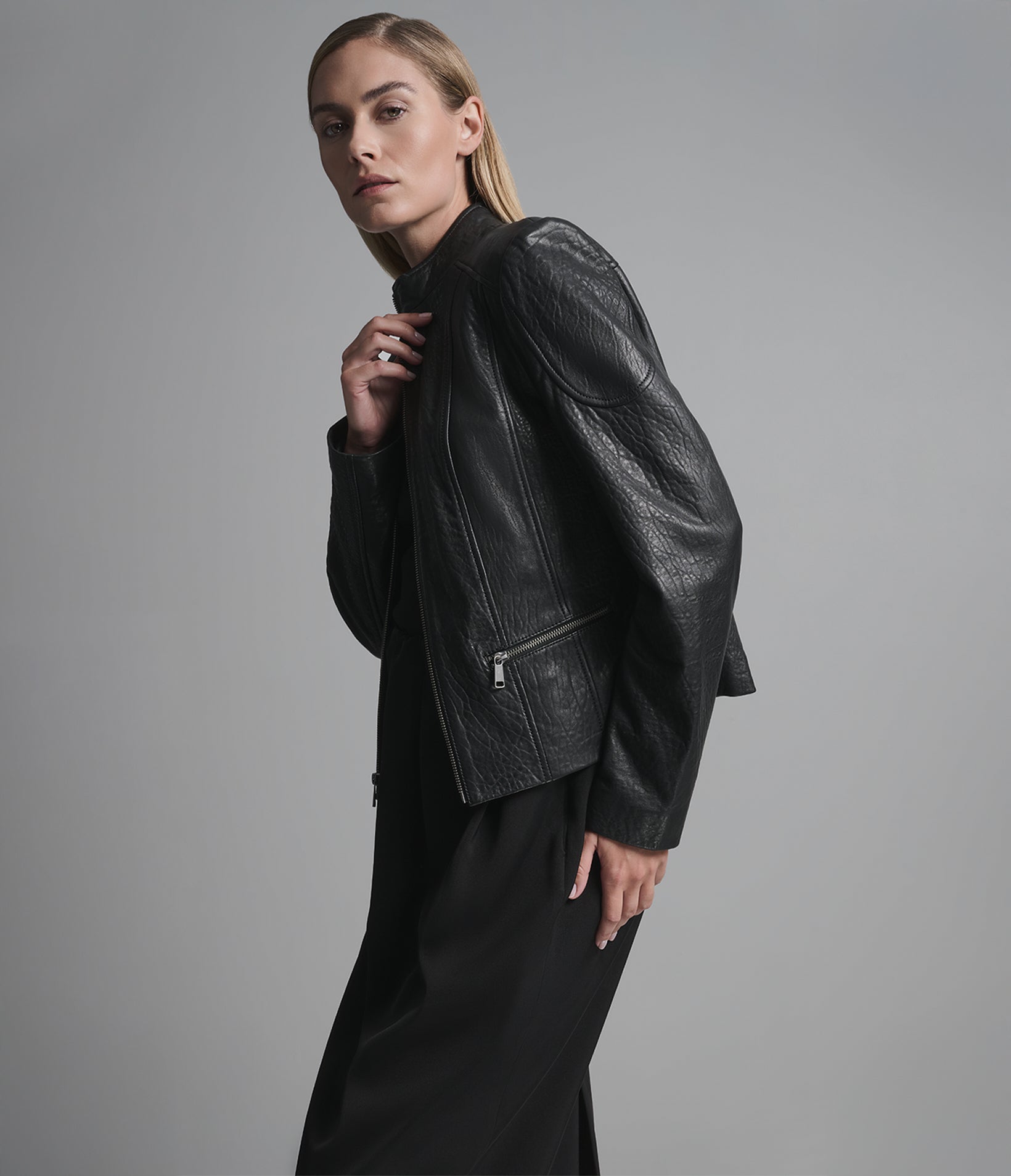 Dream Textured Leather Scuba Jacket View 6 | Women's Tannery West Dream Textured Leather Scuba Jacket View 6 | Women's Tannery West