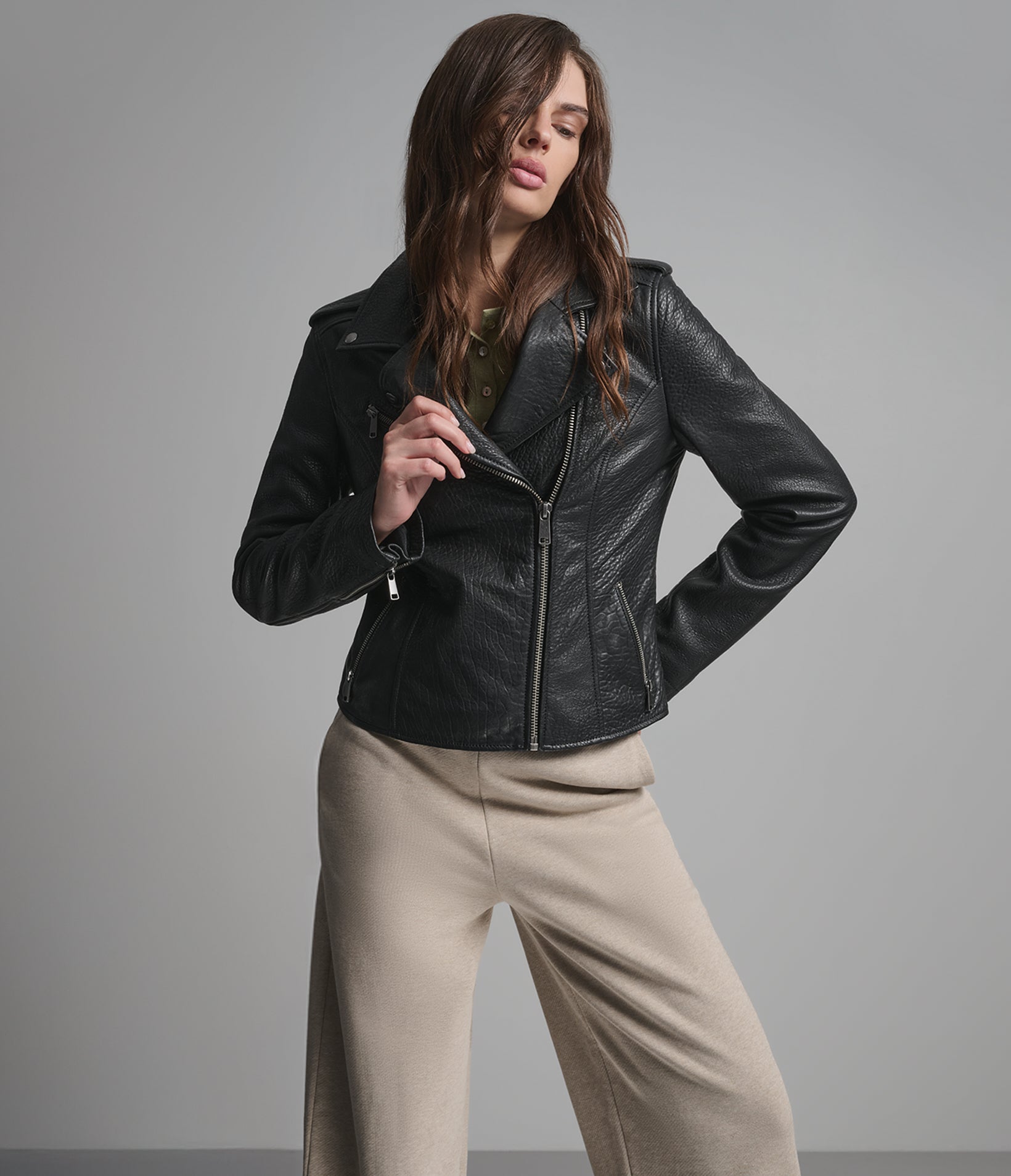 Heidi Textured Leather Moto Jacket View 6 | Motorcycle Jackets Heidi Textured Leather Moto Jacket View 6 | Motorcycle Jackets