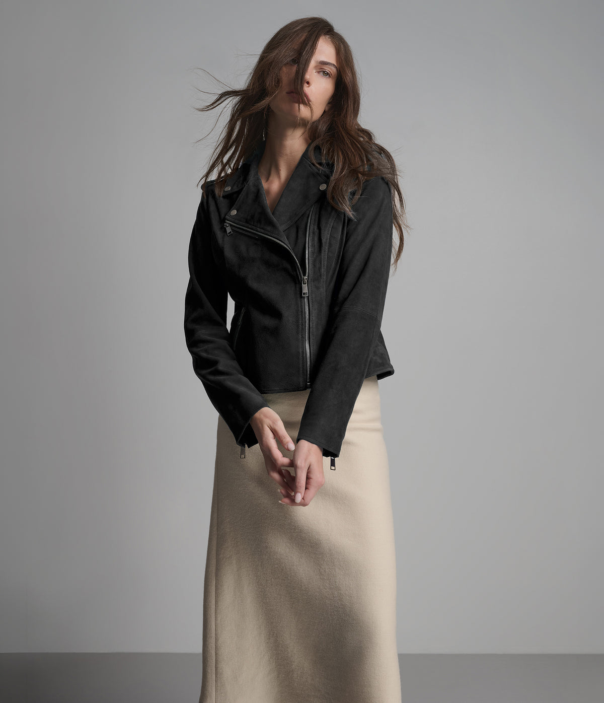 Madeline Suede Quilted Moto Jacket View 6 | Women's Leather Madeline Suede Quilted Moto Jacket View 6 | Women's Leather